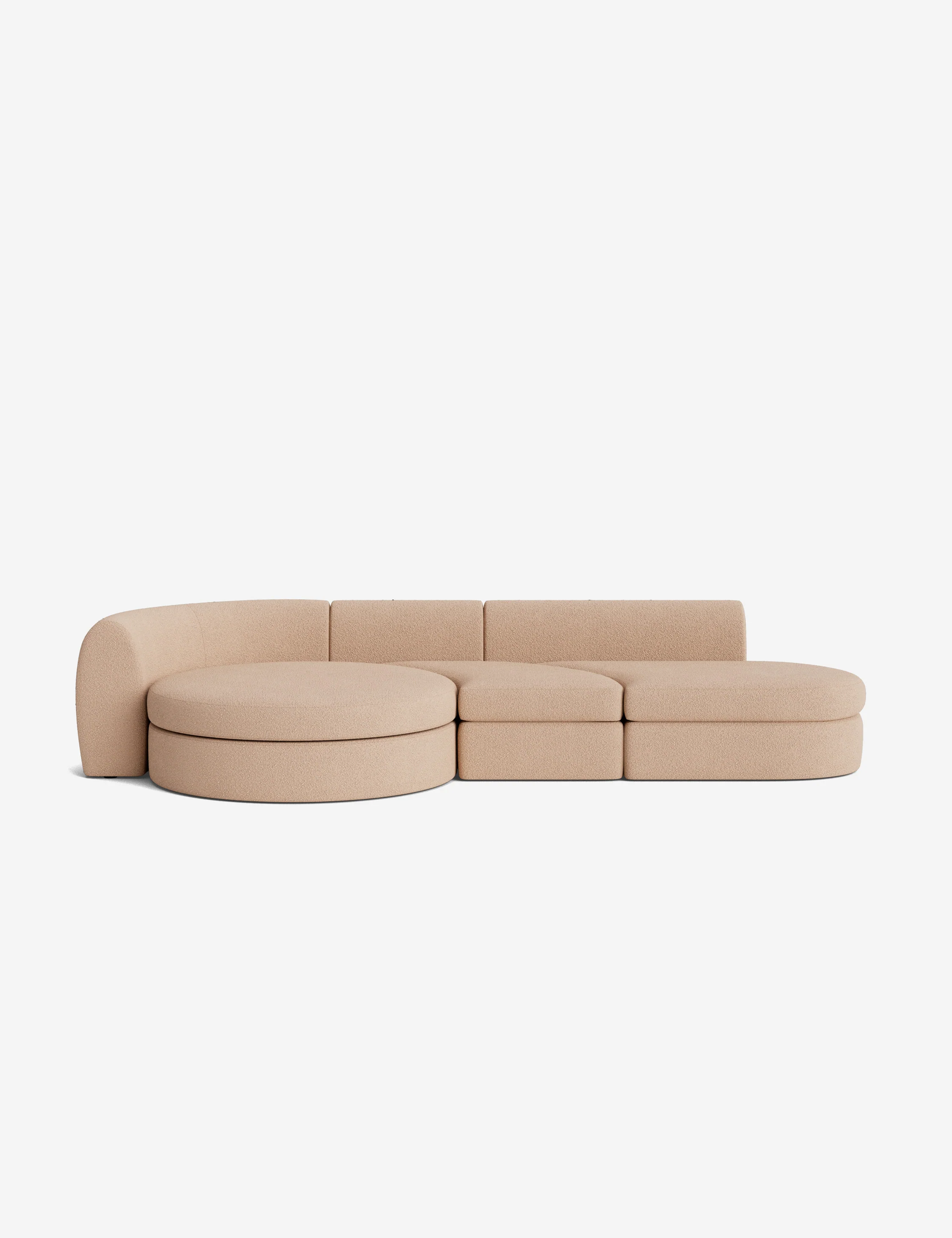 Brown Bouclé Modular Sofa Brown Bouclé Modular Sofa
