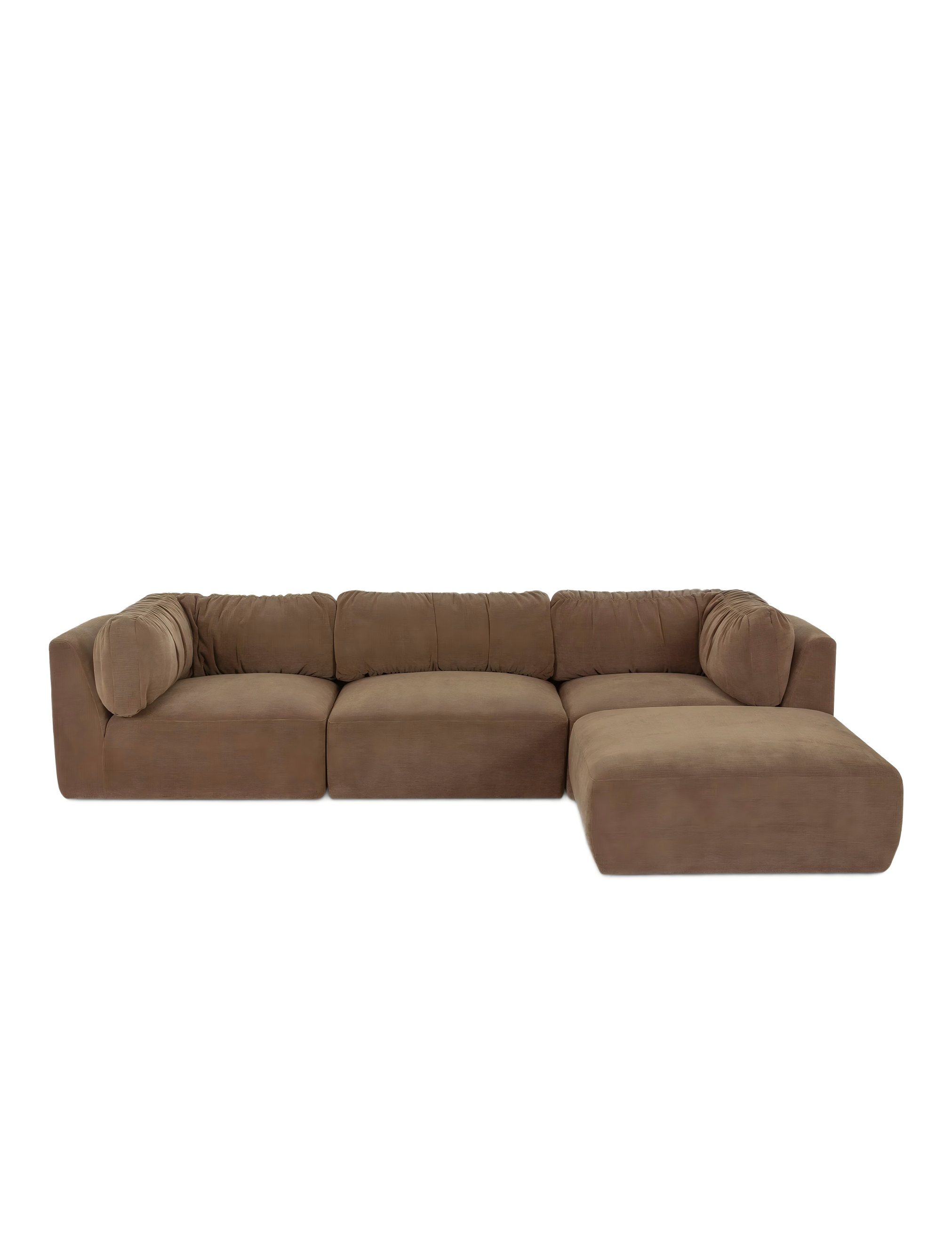 Brown velvet modular sofa Brown velvet modular sofa