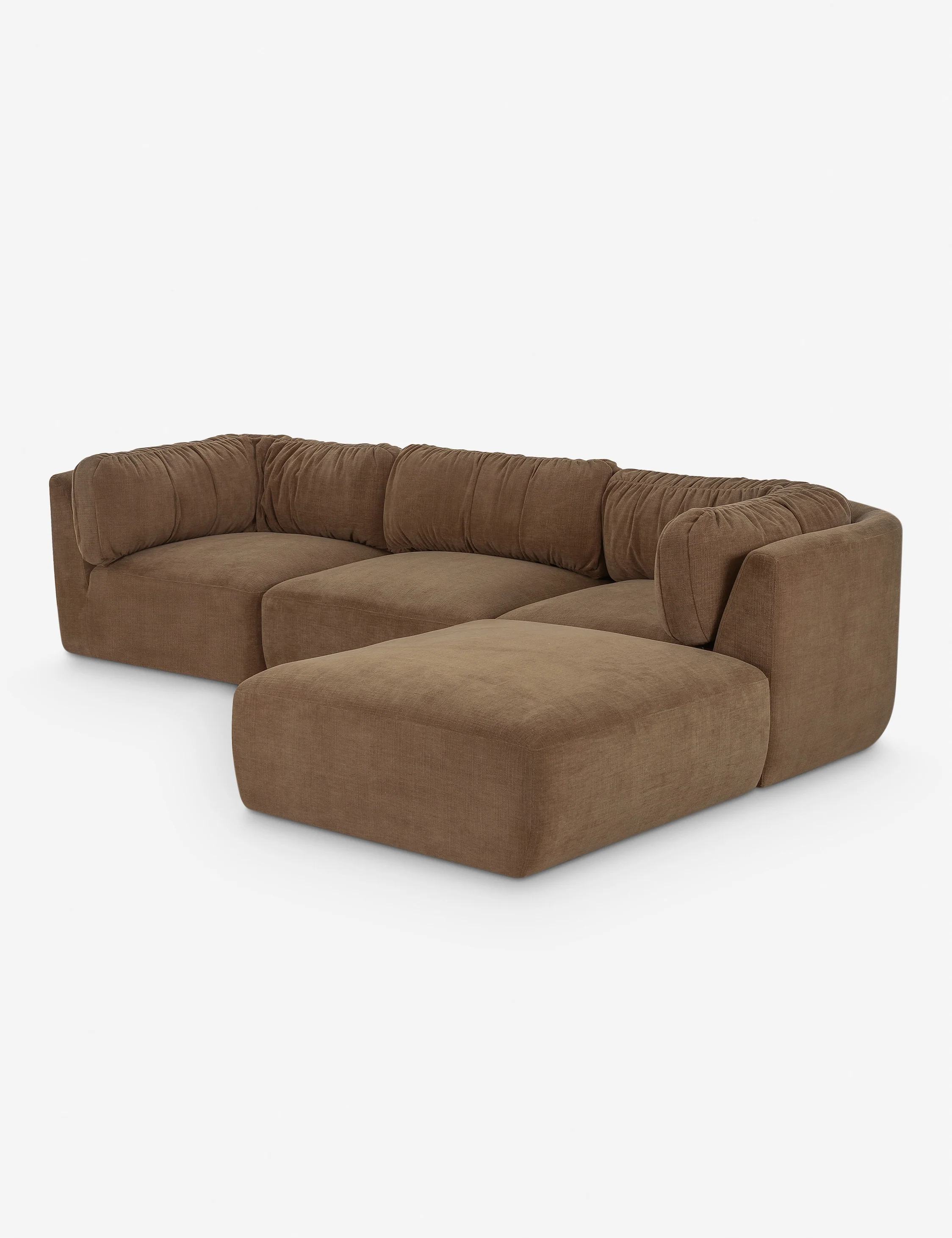 Brown velvet modular sofa Brown velvet modular sofa