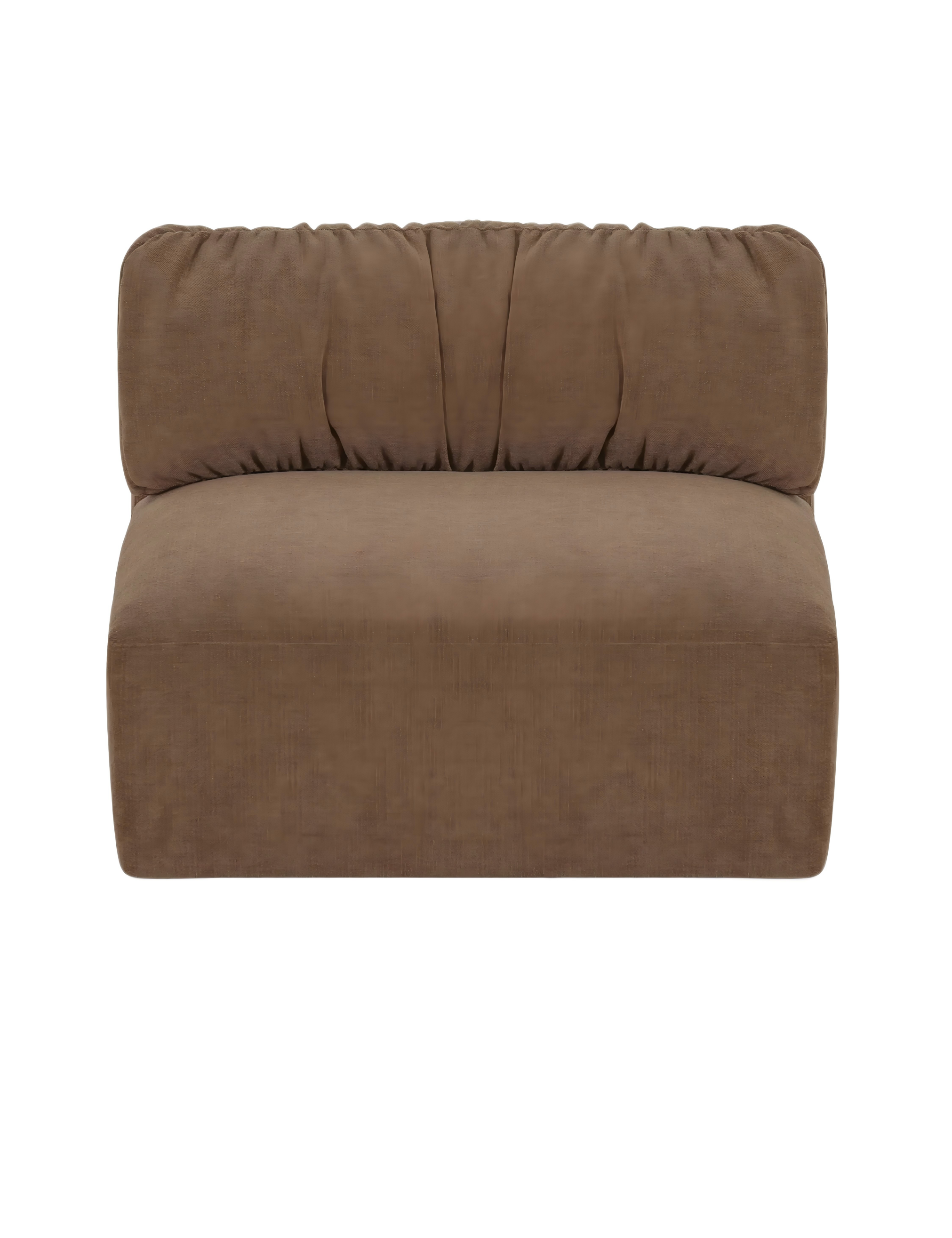 Brown Armless Modular Sofa