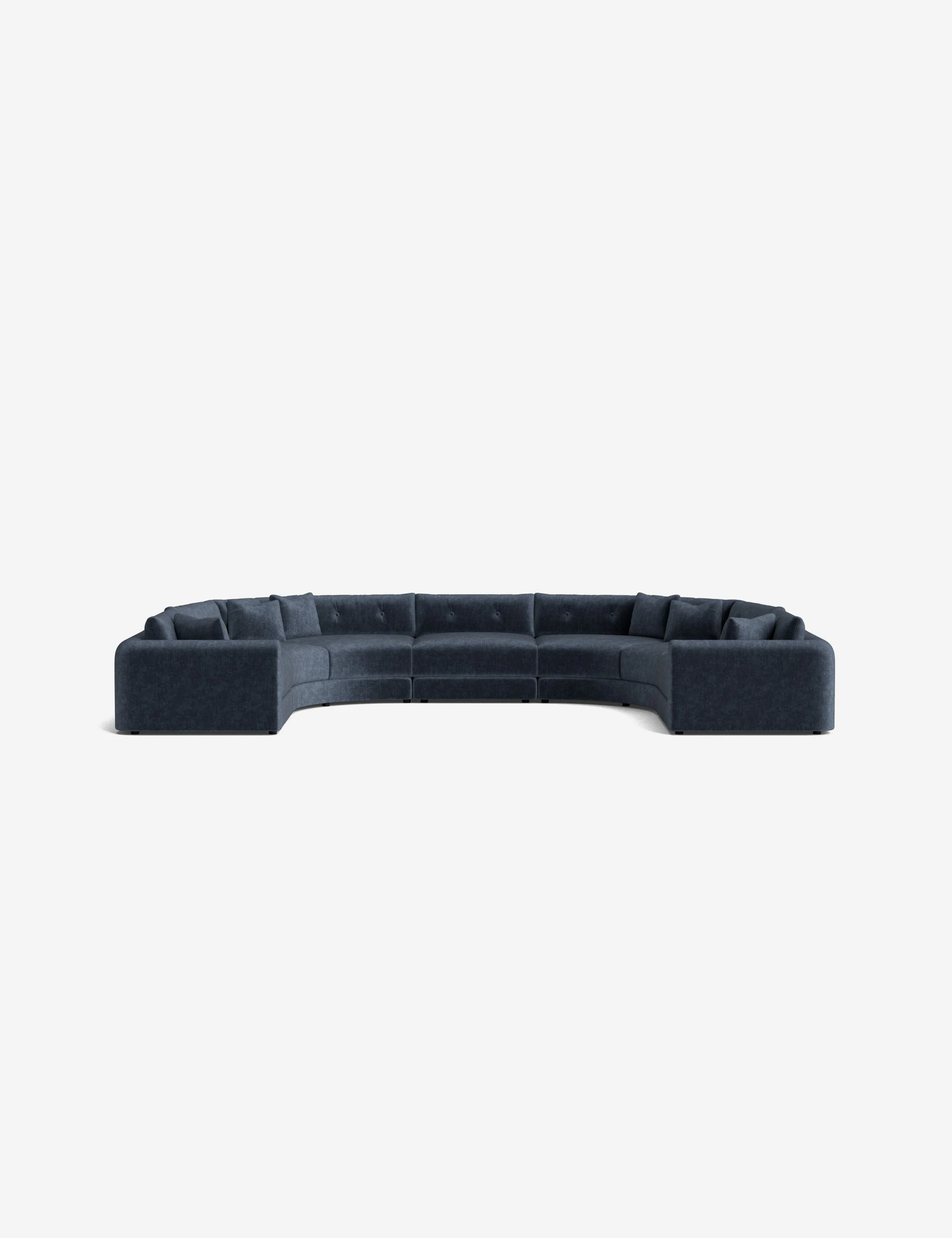 Dark Green Curved Modular Sofa