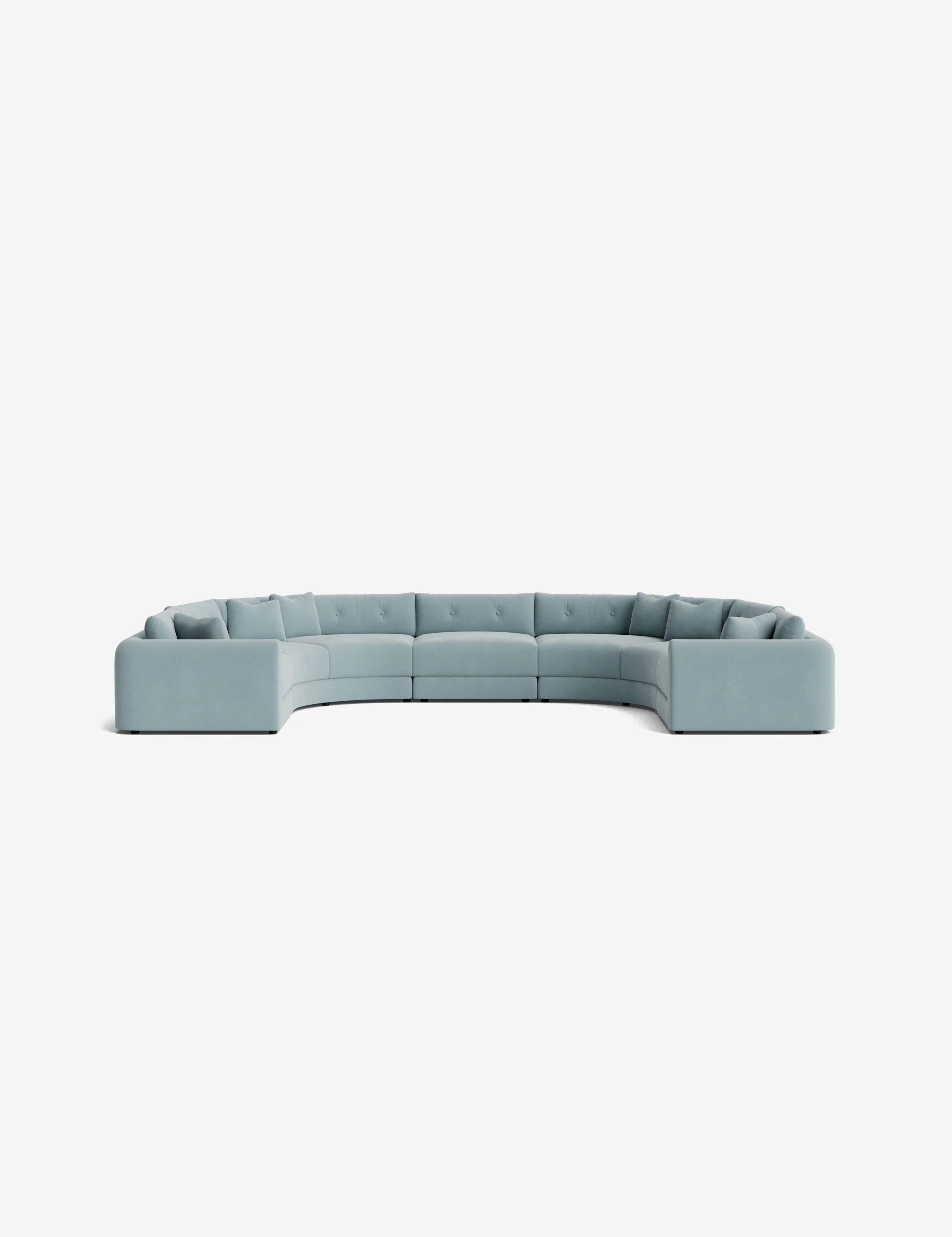 Dark Green Curved Modular Sofa