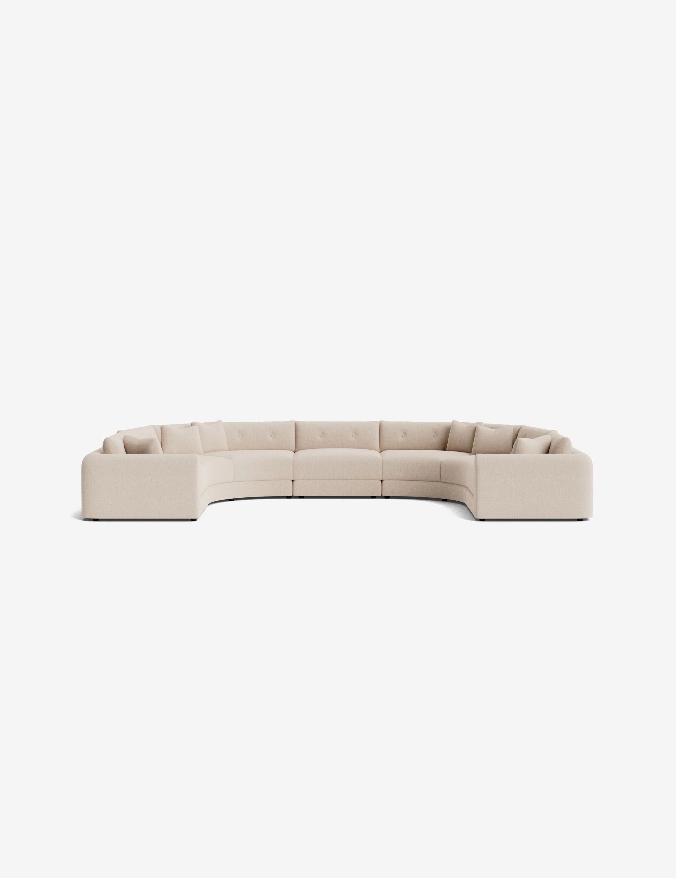 Dark Green Curved Modular Sofa