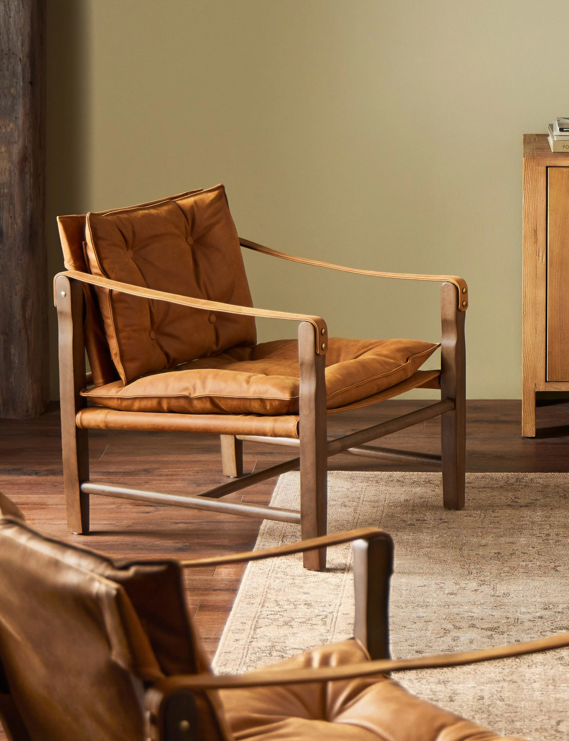 Brown Leather Accent Chairs