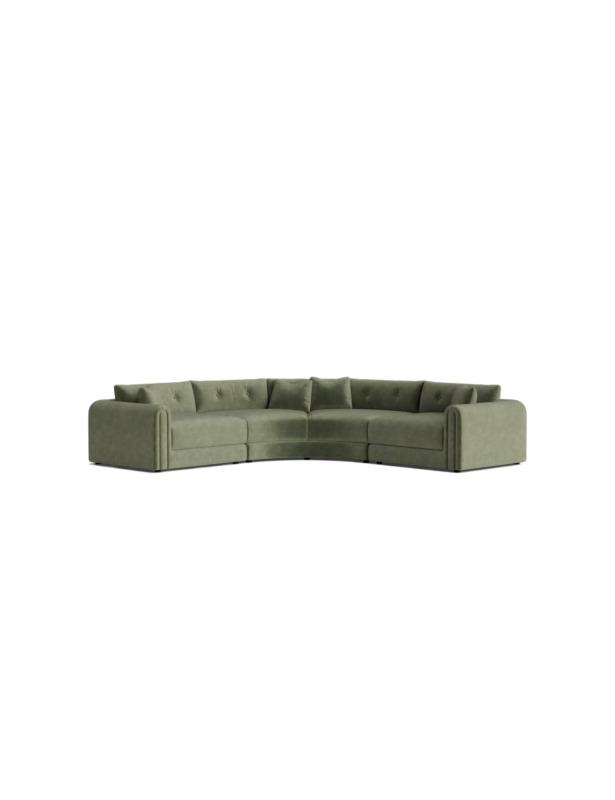 Green Linen Modular Sofa