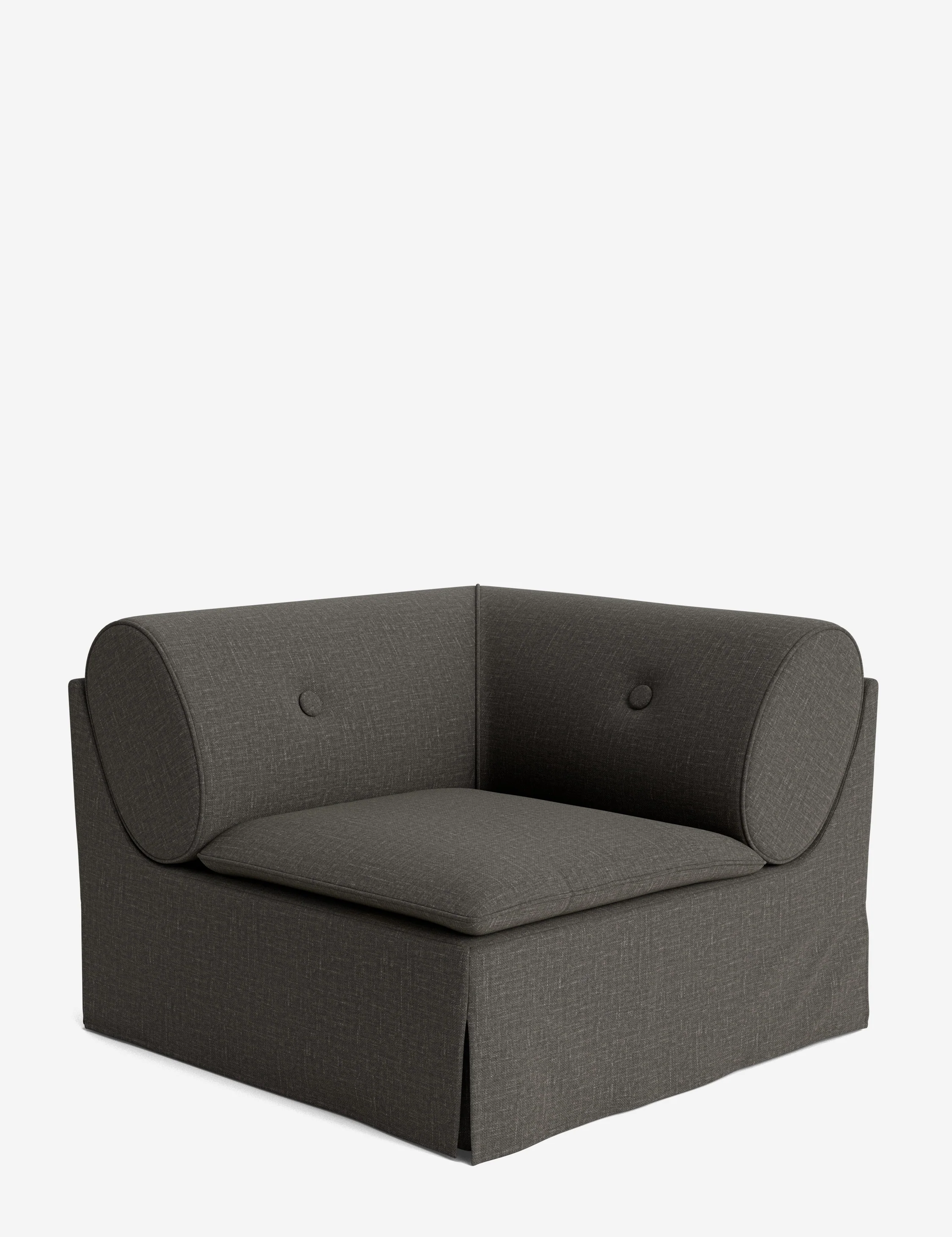 Champagne-Colored Linen Modular Sofa