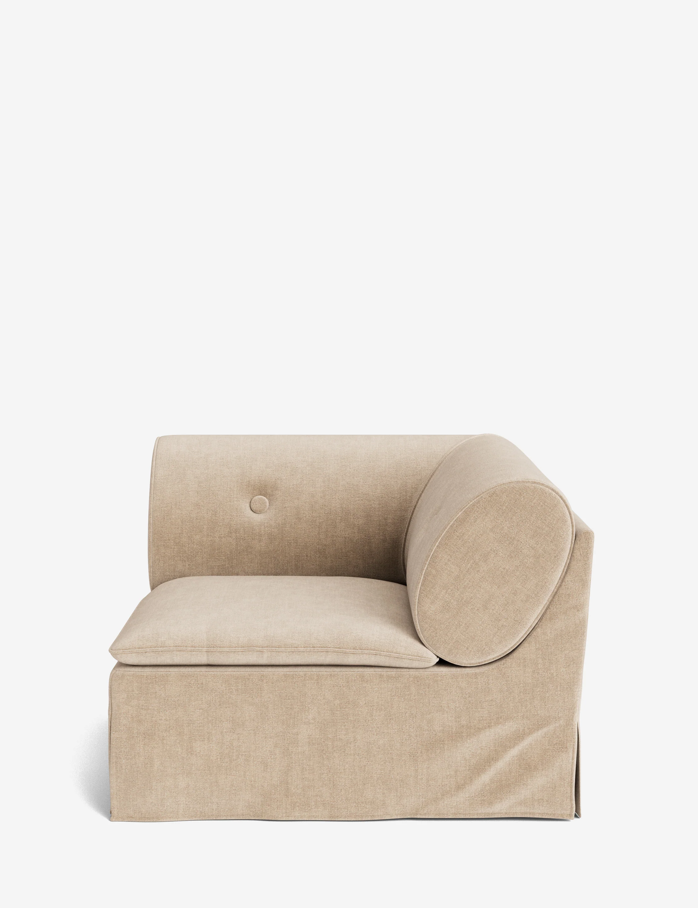 Champagne-Colored Linen Modular Sofa