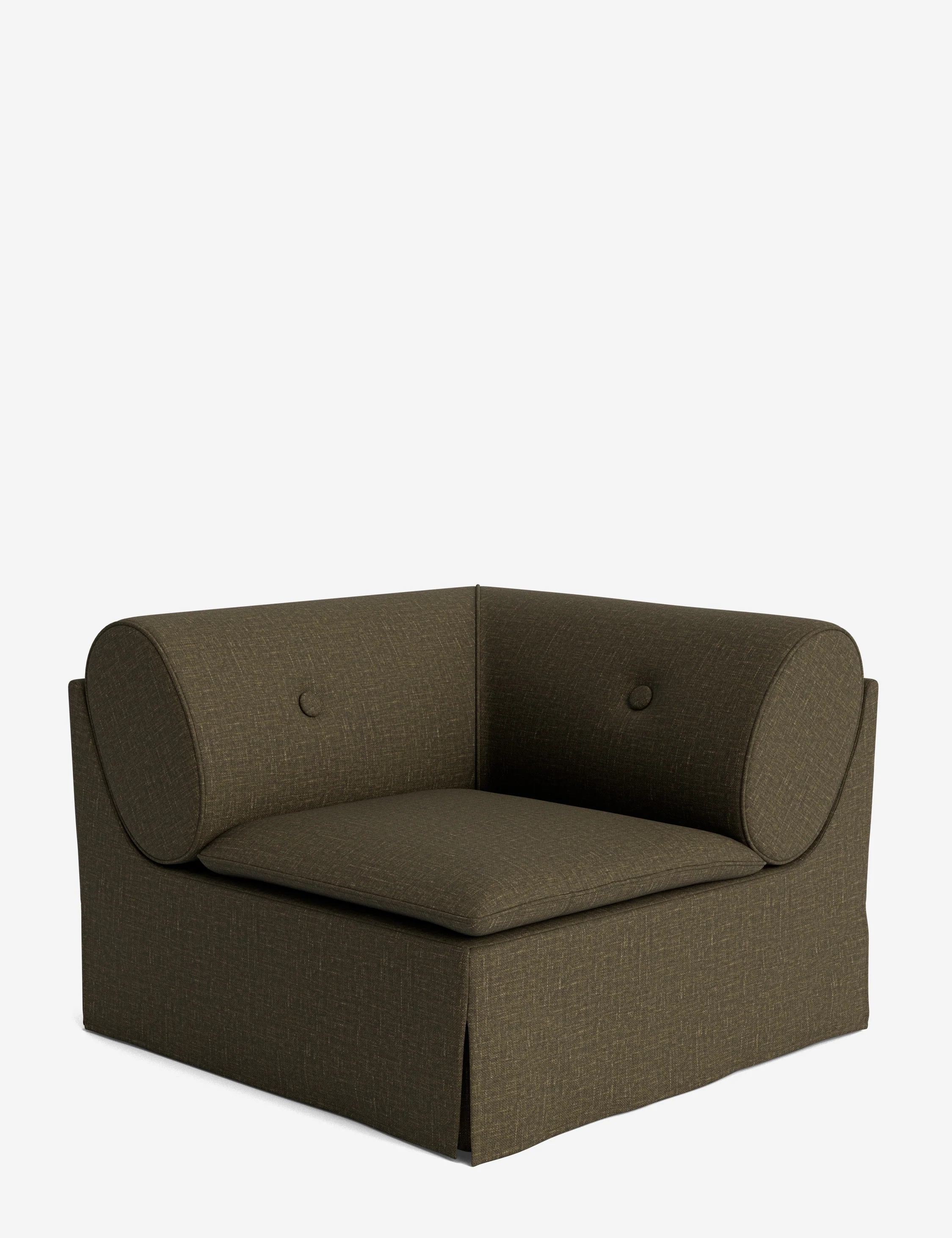 Champagne-Colored Linen Modular Sofa