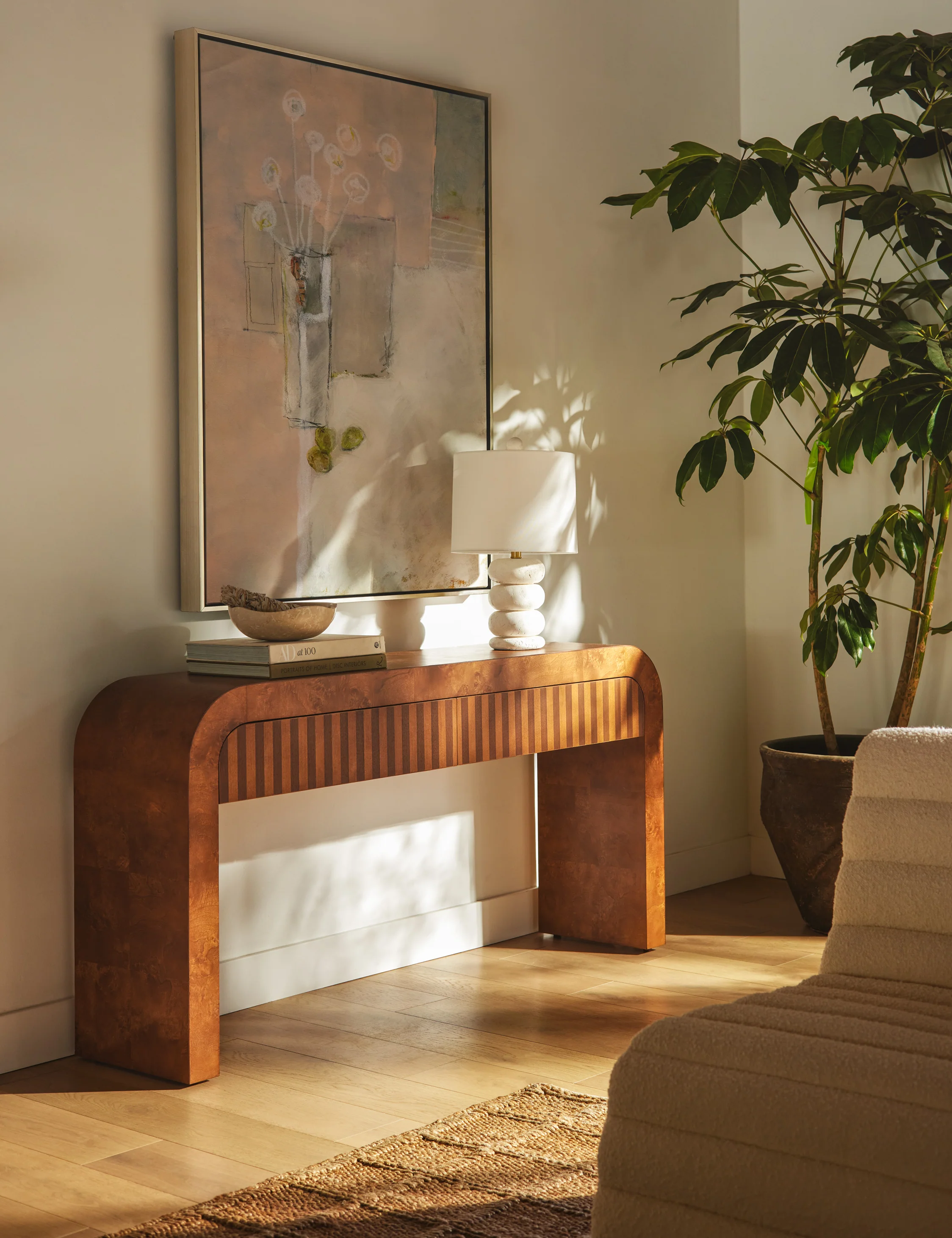 Solid Wood Striped Console Solid Wood Striped Console