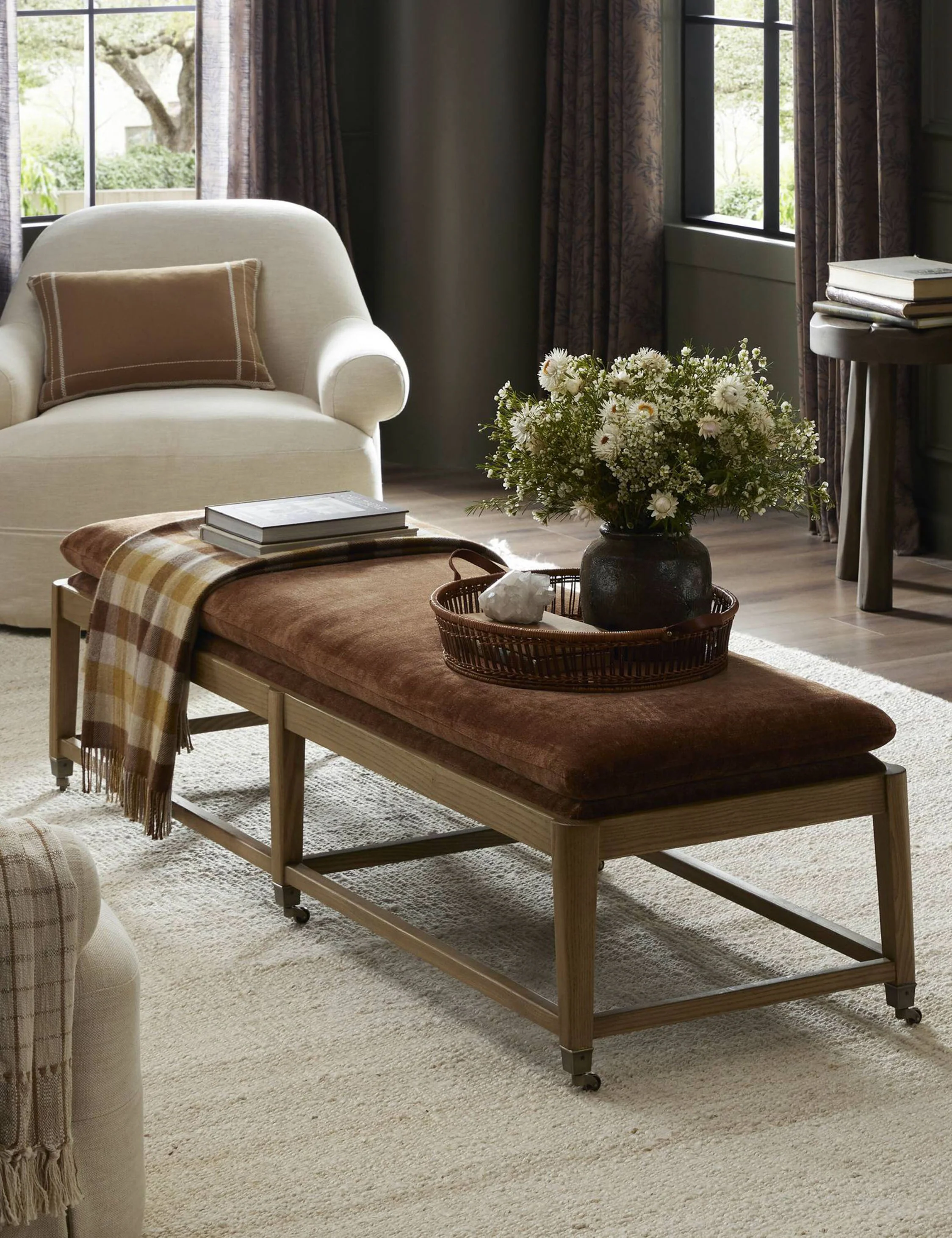 European-Style Upholstered Bench