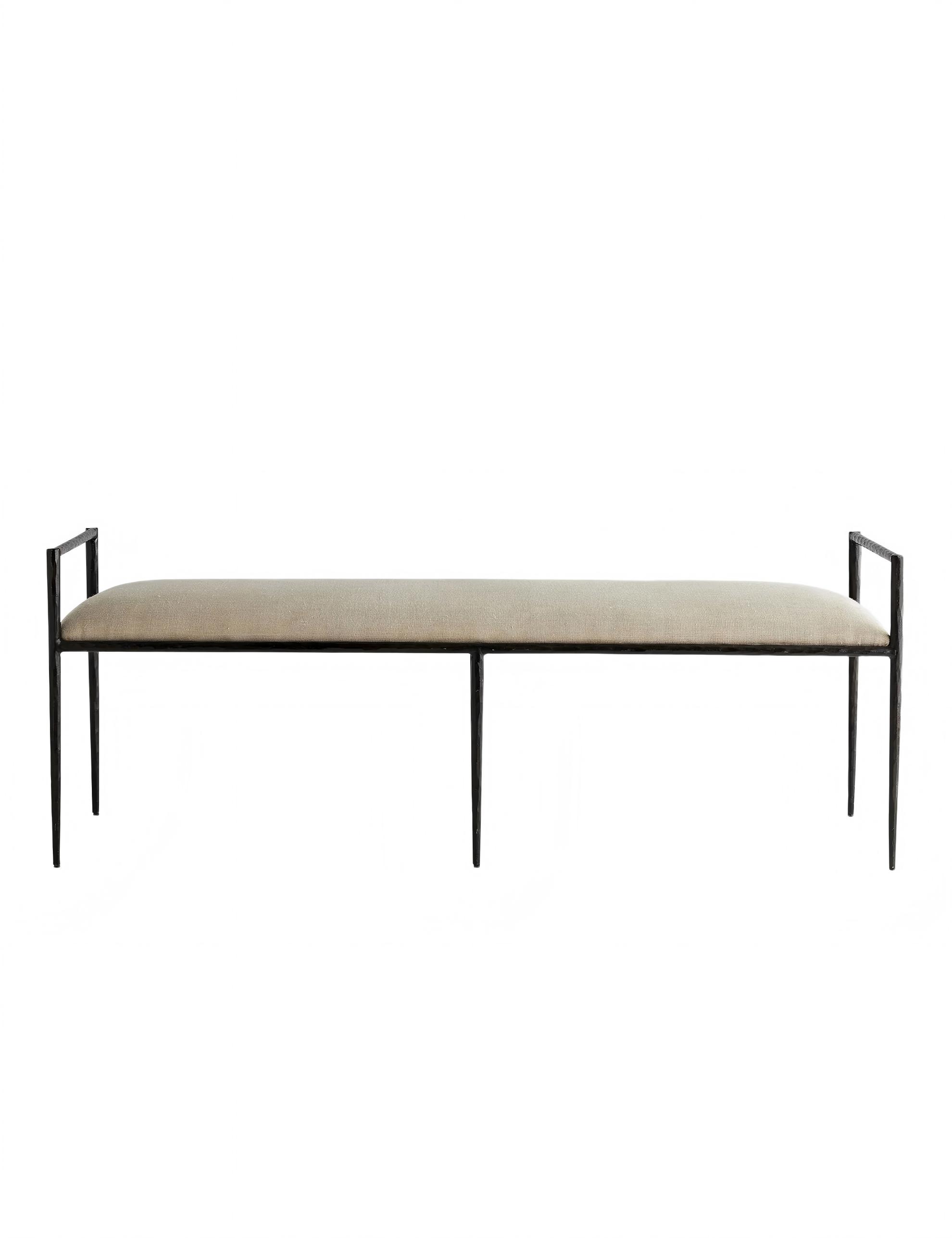Apricot-colored Metal Bench