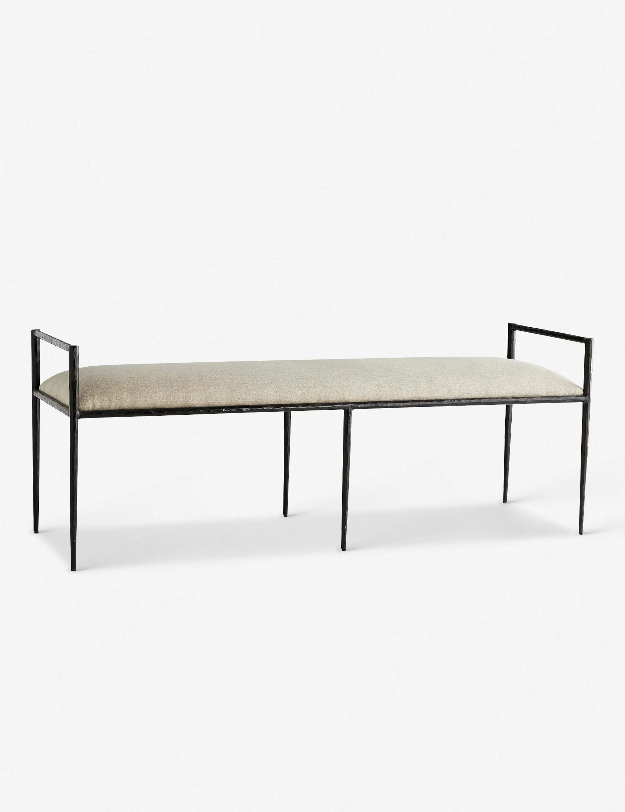 Apricot-colored Metal Bench