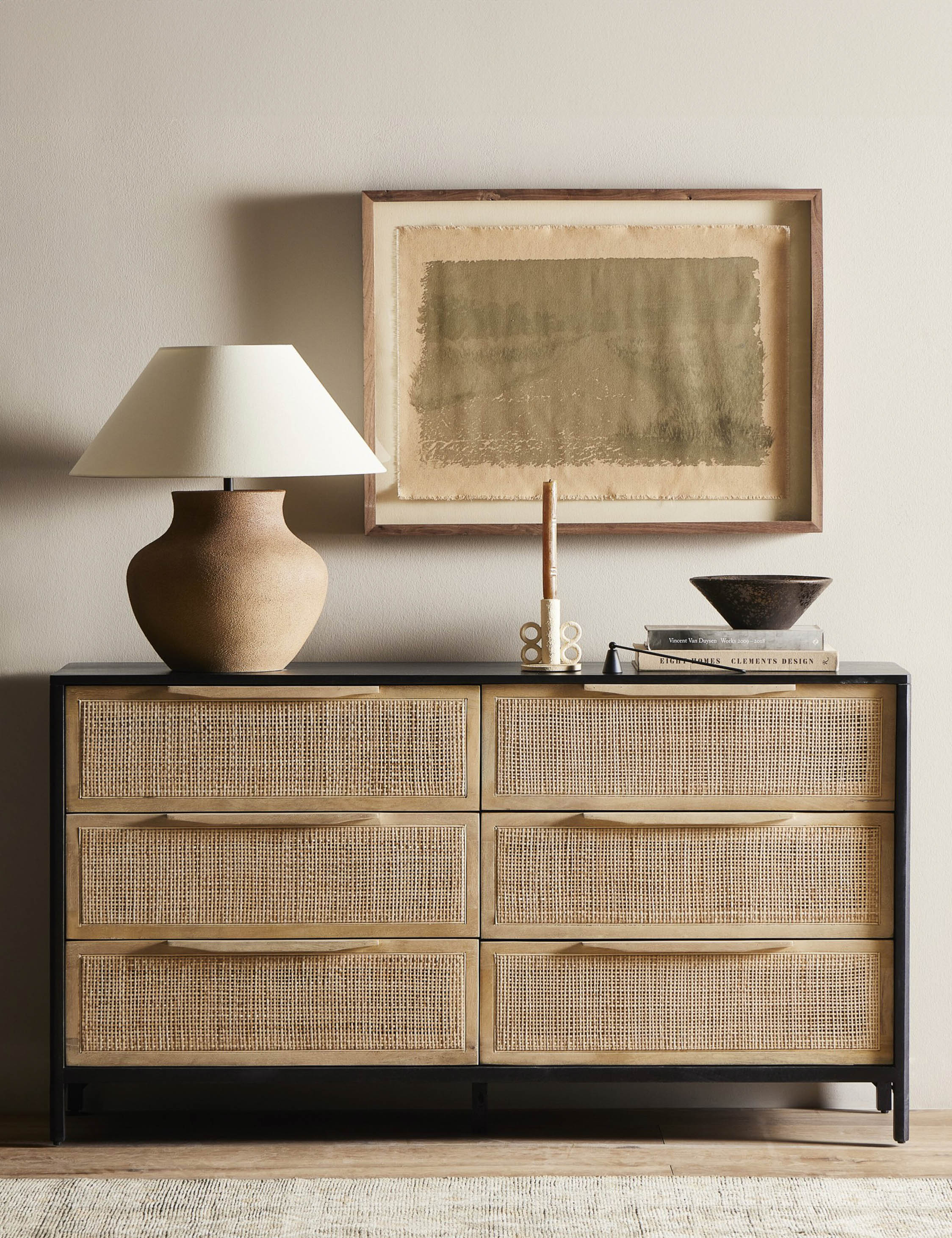 Vintage Rattan Dresser