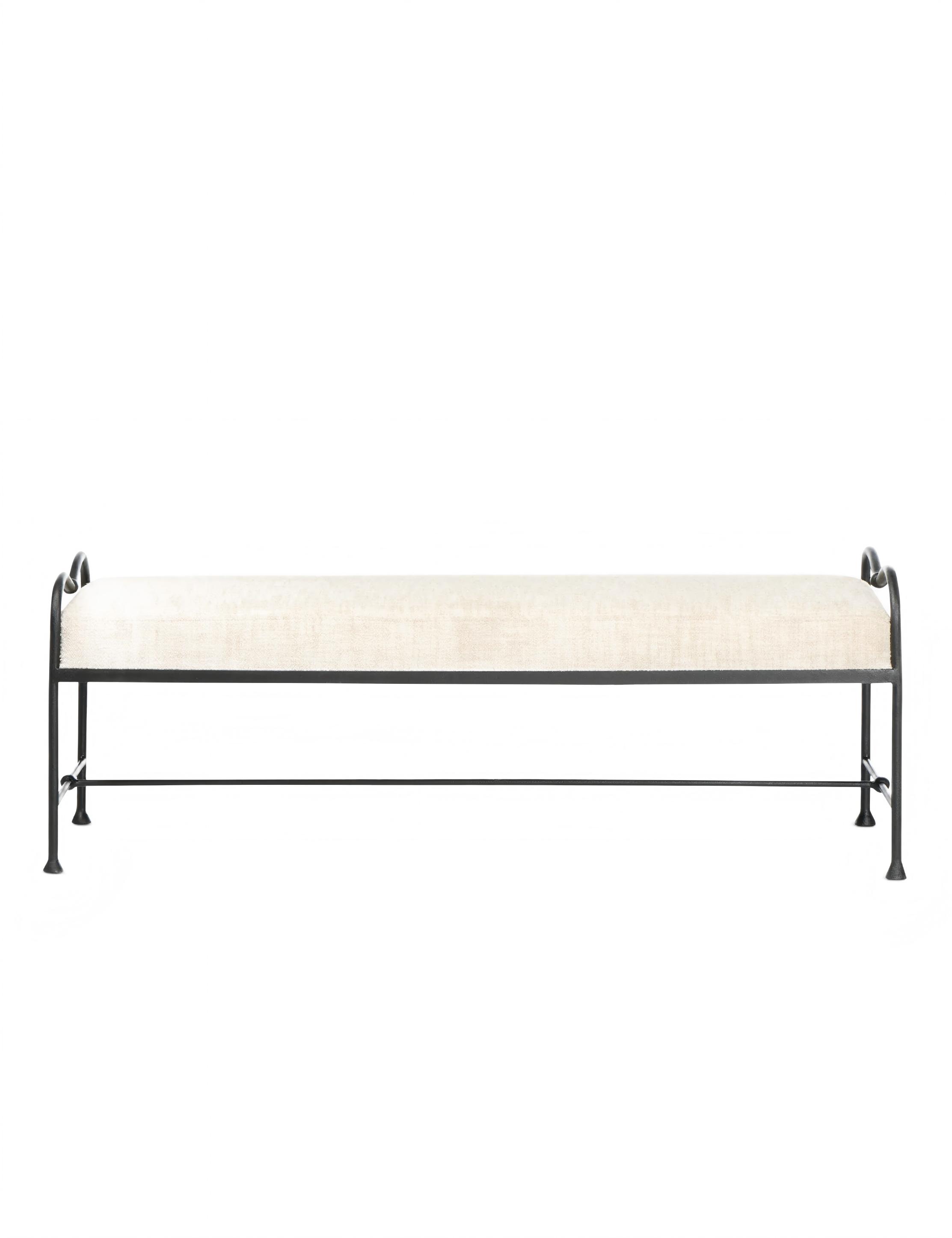 Retro Beige Metal Bench
