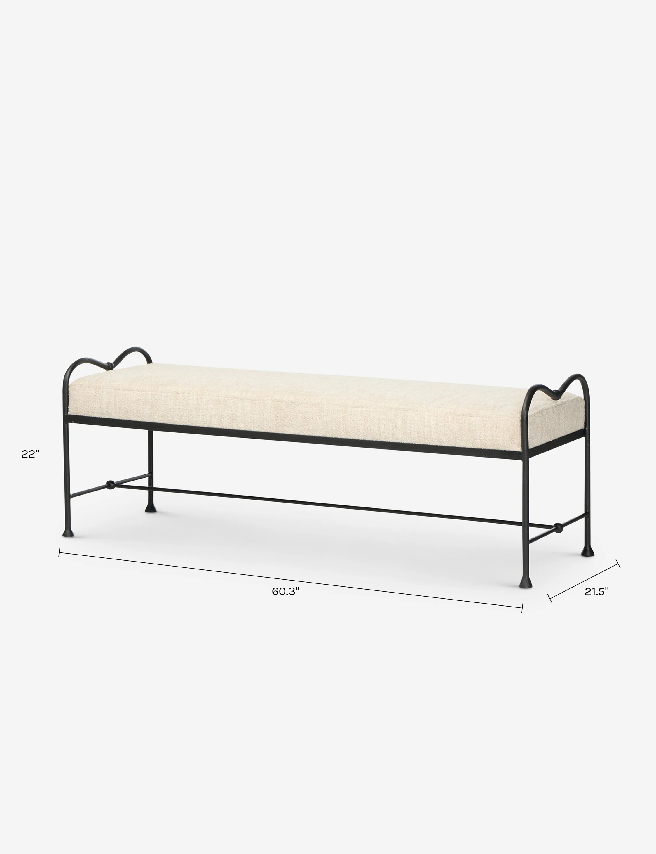 Retro Beige Metal Bench Retro Beige Metal Bench