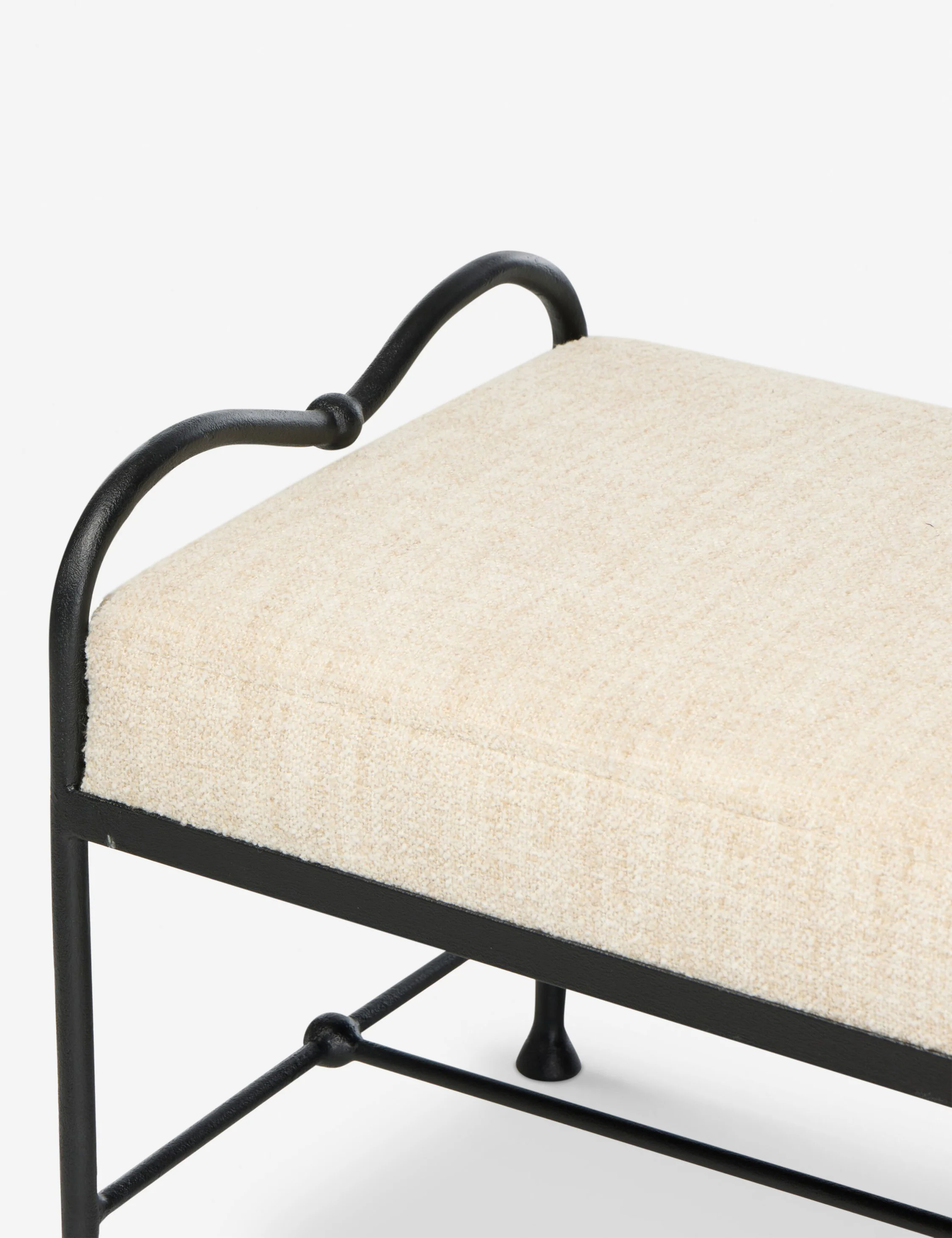 Retro Beige Metal Bench Retro Beige Metal Bench