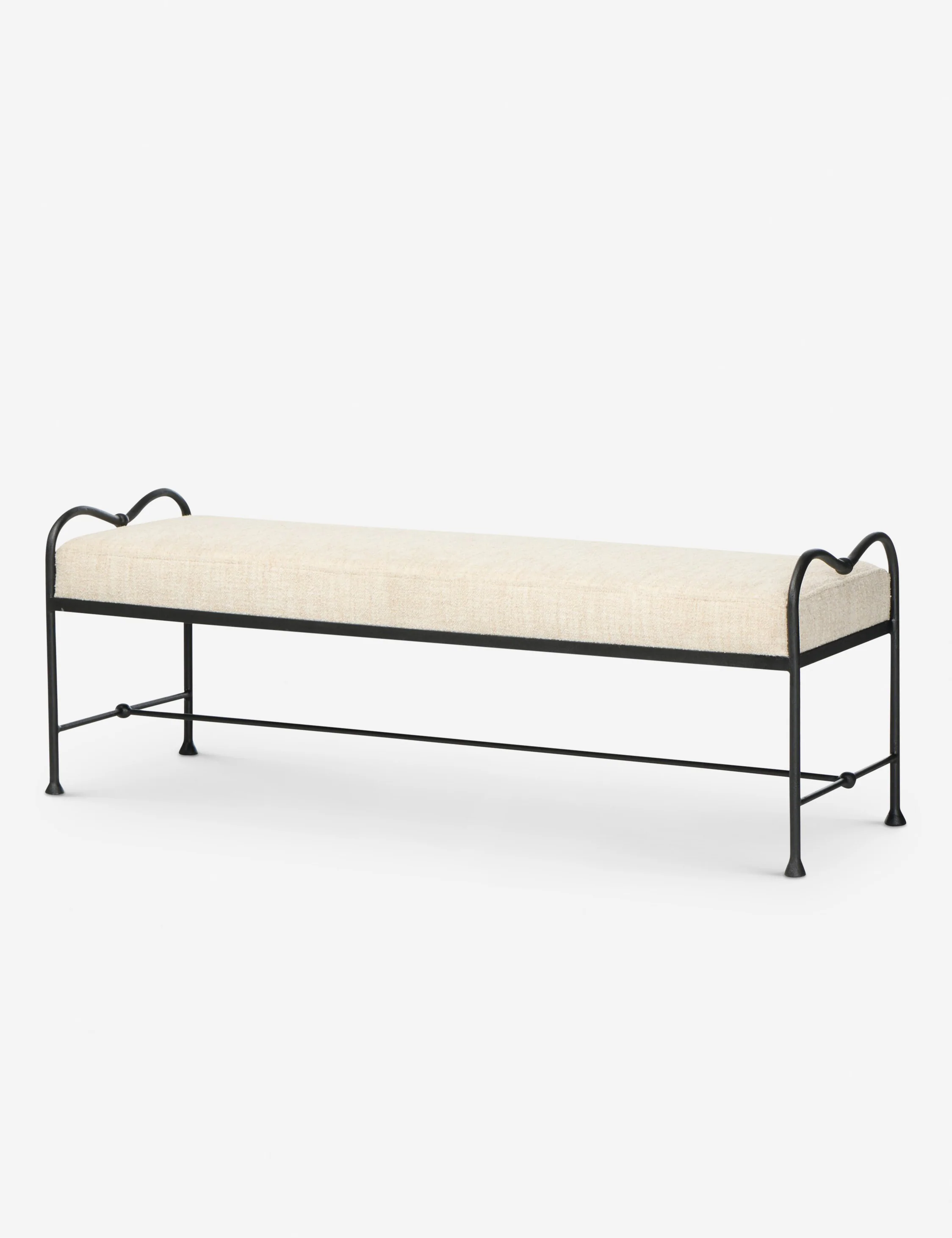 Retro Beige Metal Bench Retro Beige Metal Bench