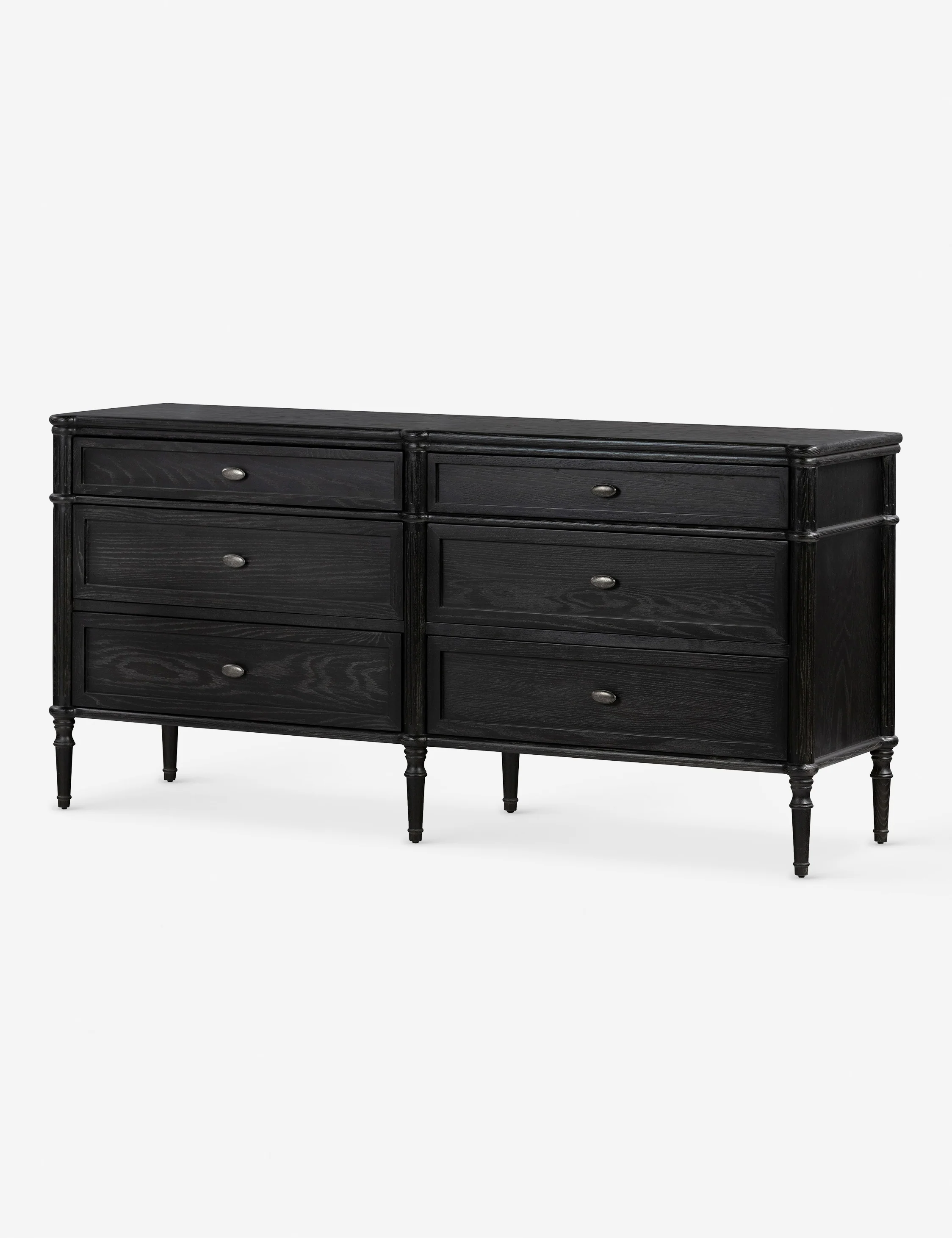 Black Vintage 6-Drawer Dresser
