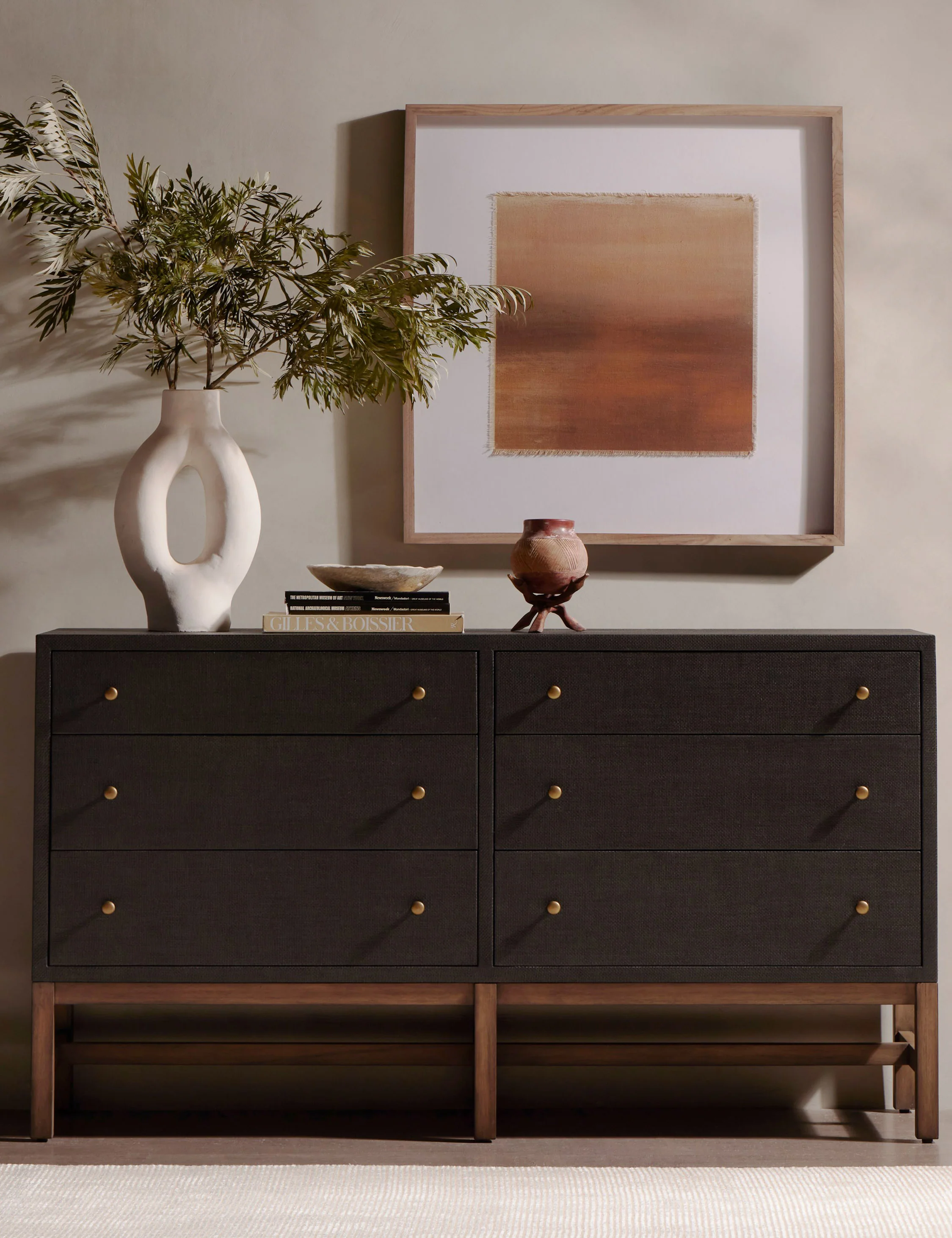 Black Woven Chest of Drawers