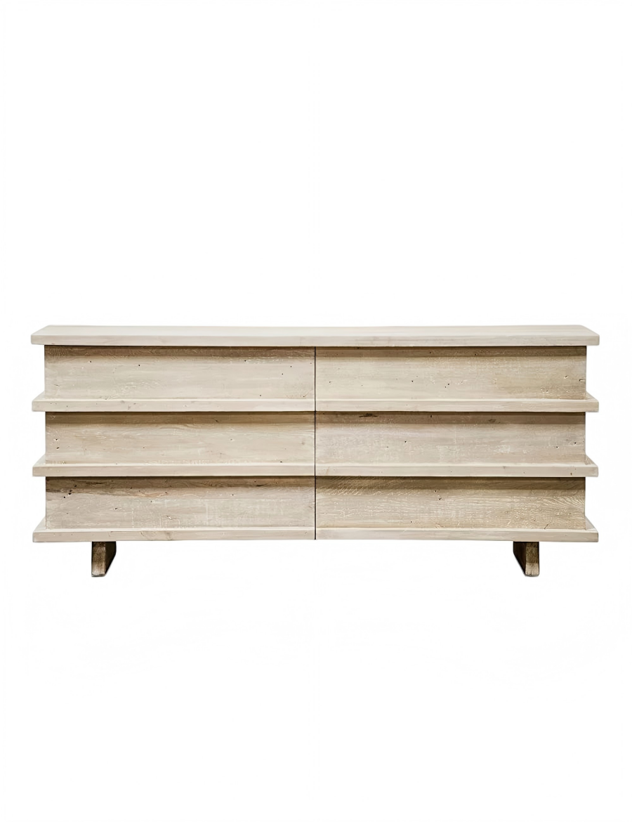 White Wash 6-Drawer Dresser
