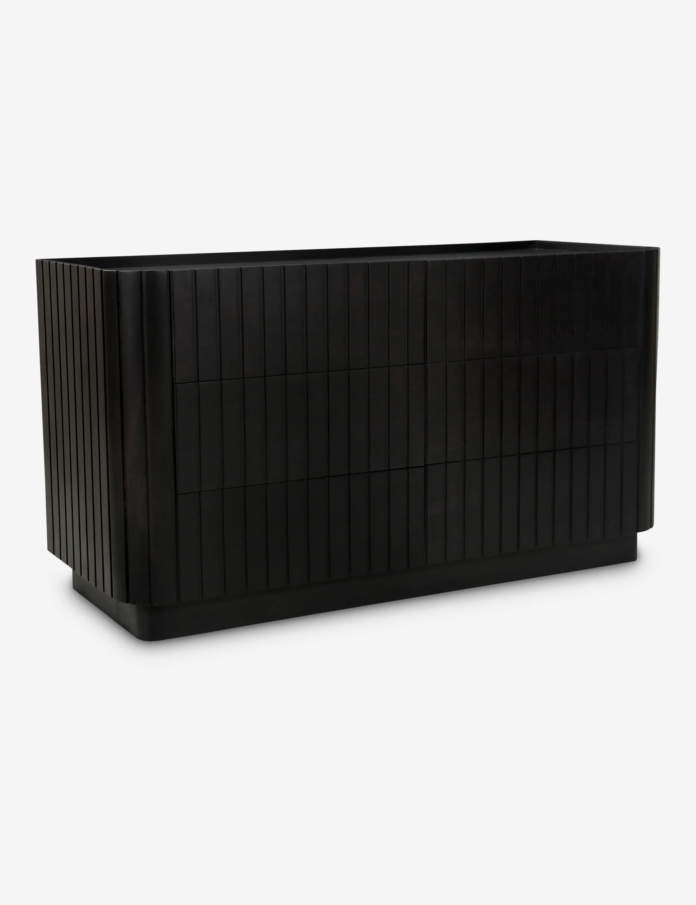 Black Vertical-Striped Chest of Drawers
