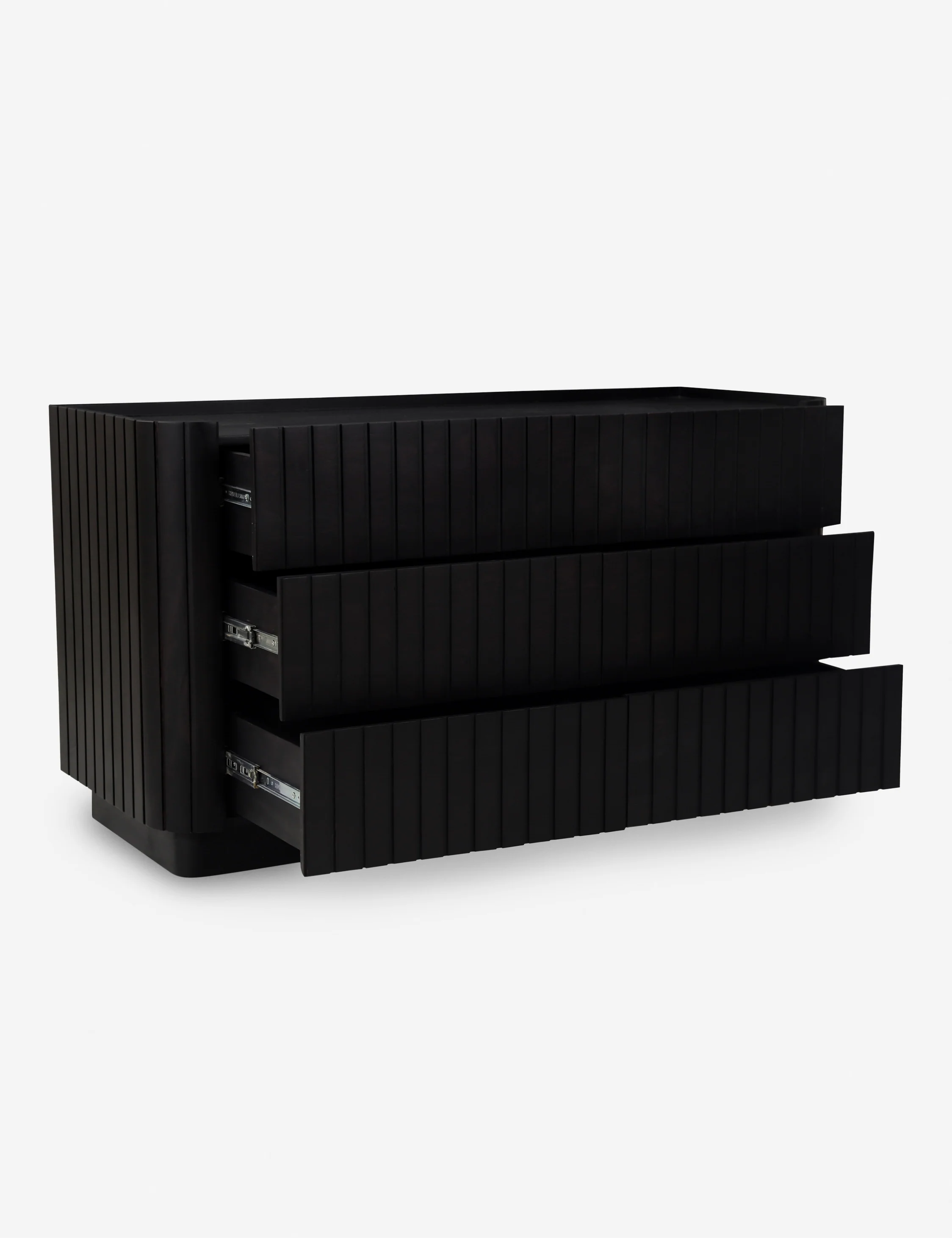 Black Vertical-Striped Chest of Drawers