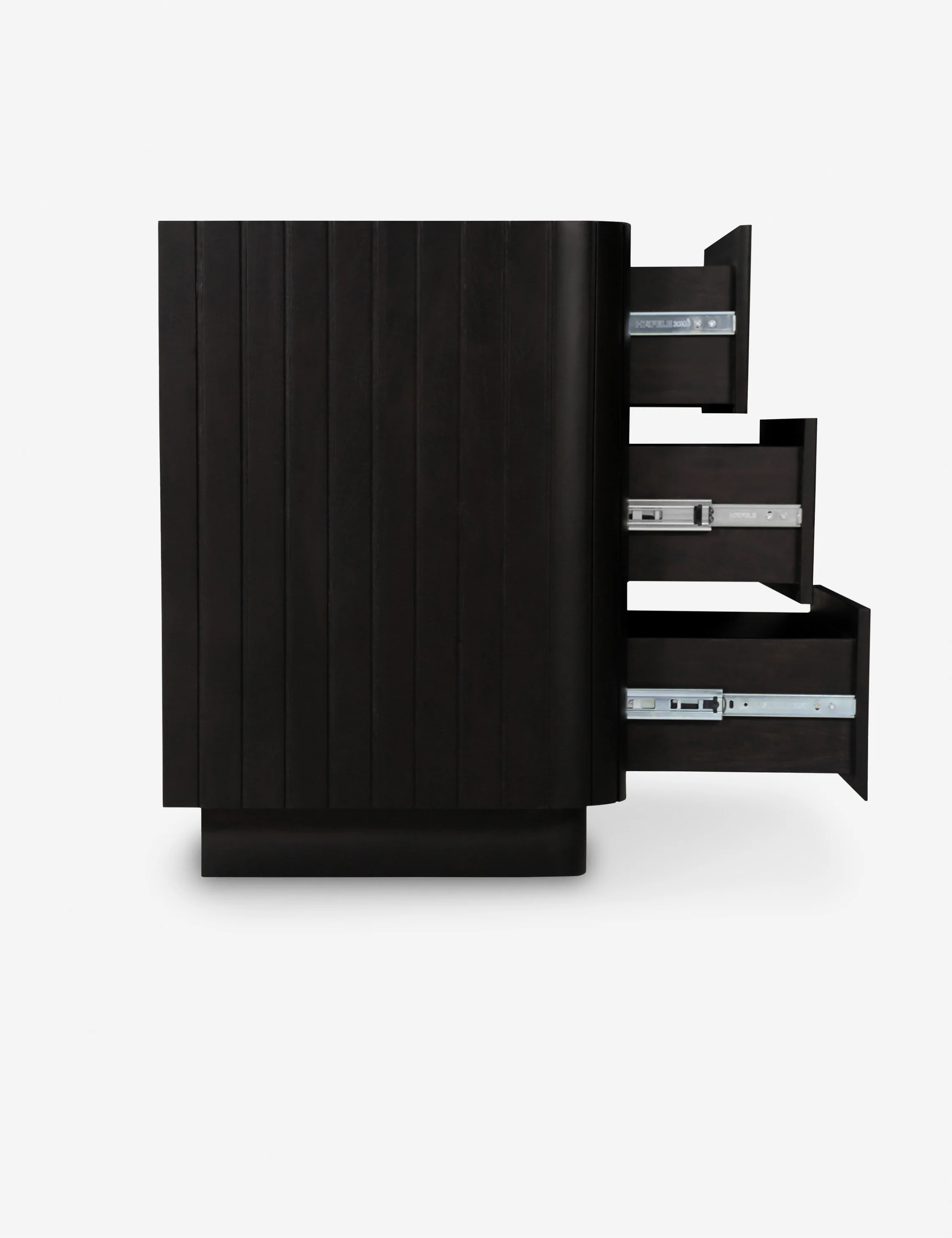 Black Vertical-Striped Chest of Drawers