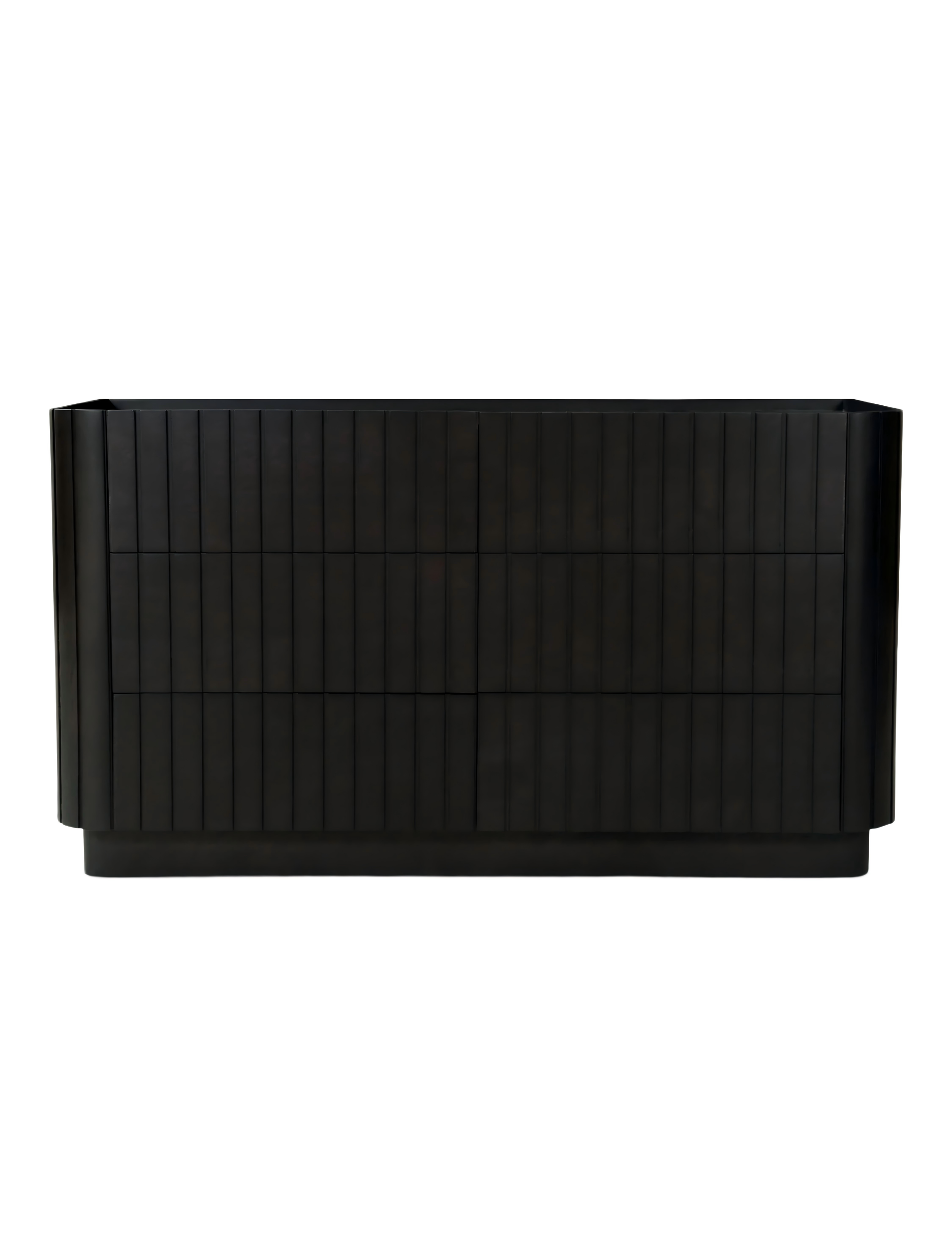 Black Vertical-Striped Chest of Drawers