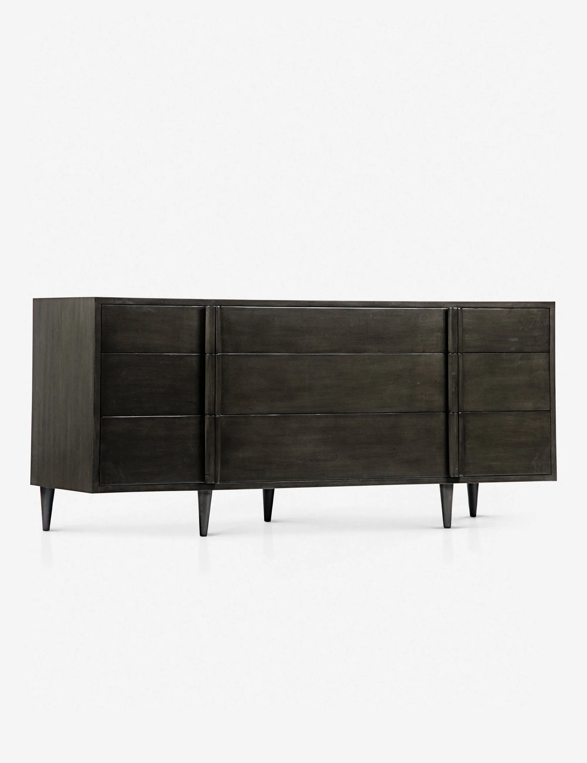 Black-Gray Solid Wood Tall Chest of Drawers