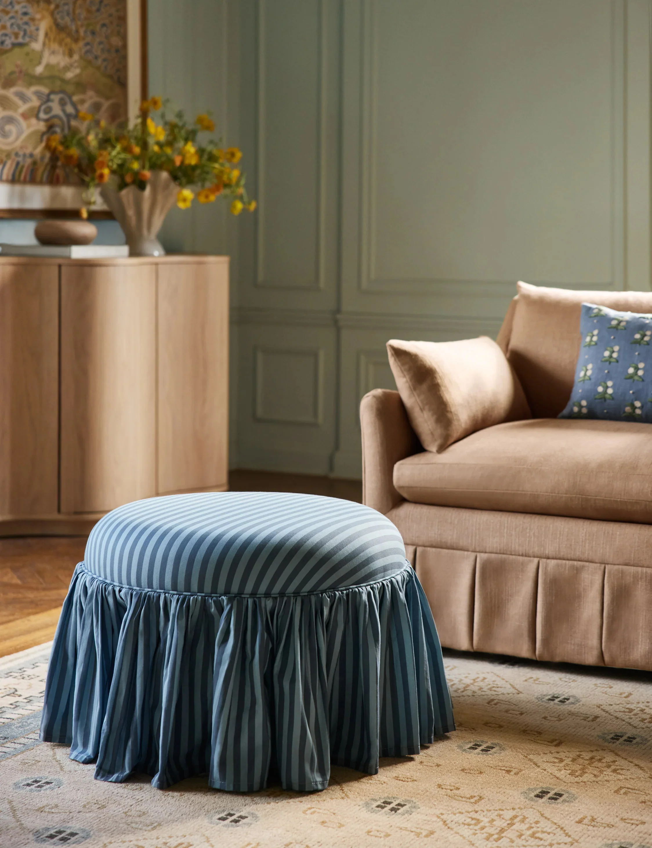 Blue-Striped Low Stool Blue-Striped Low Stool