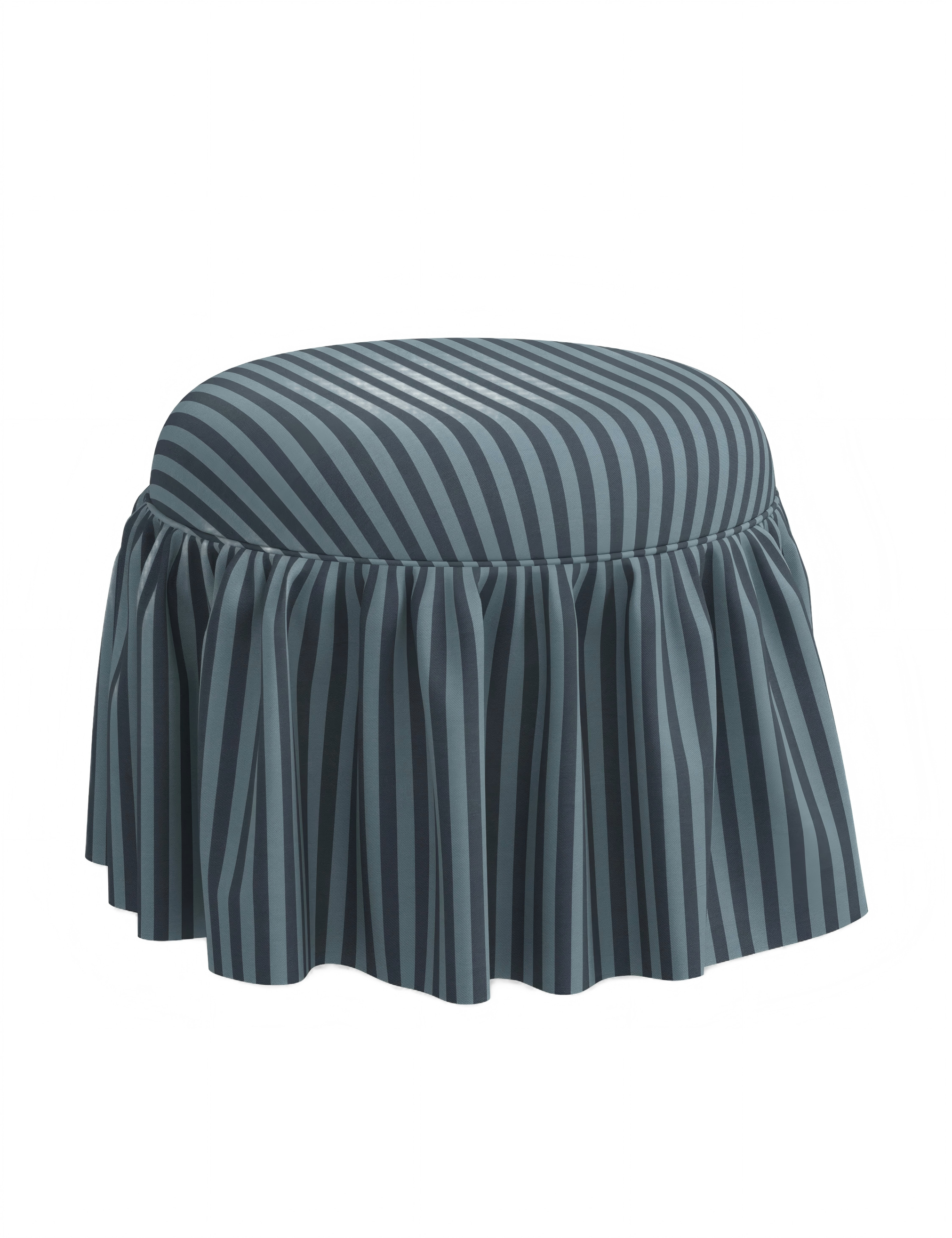 Blue-Striped Low Stool