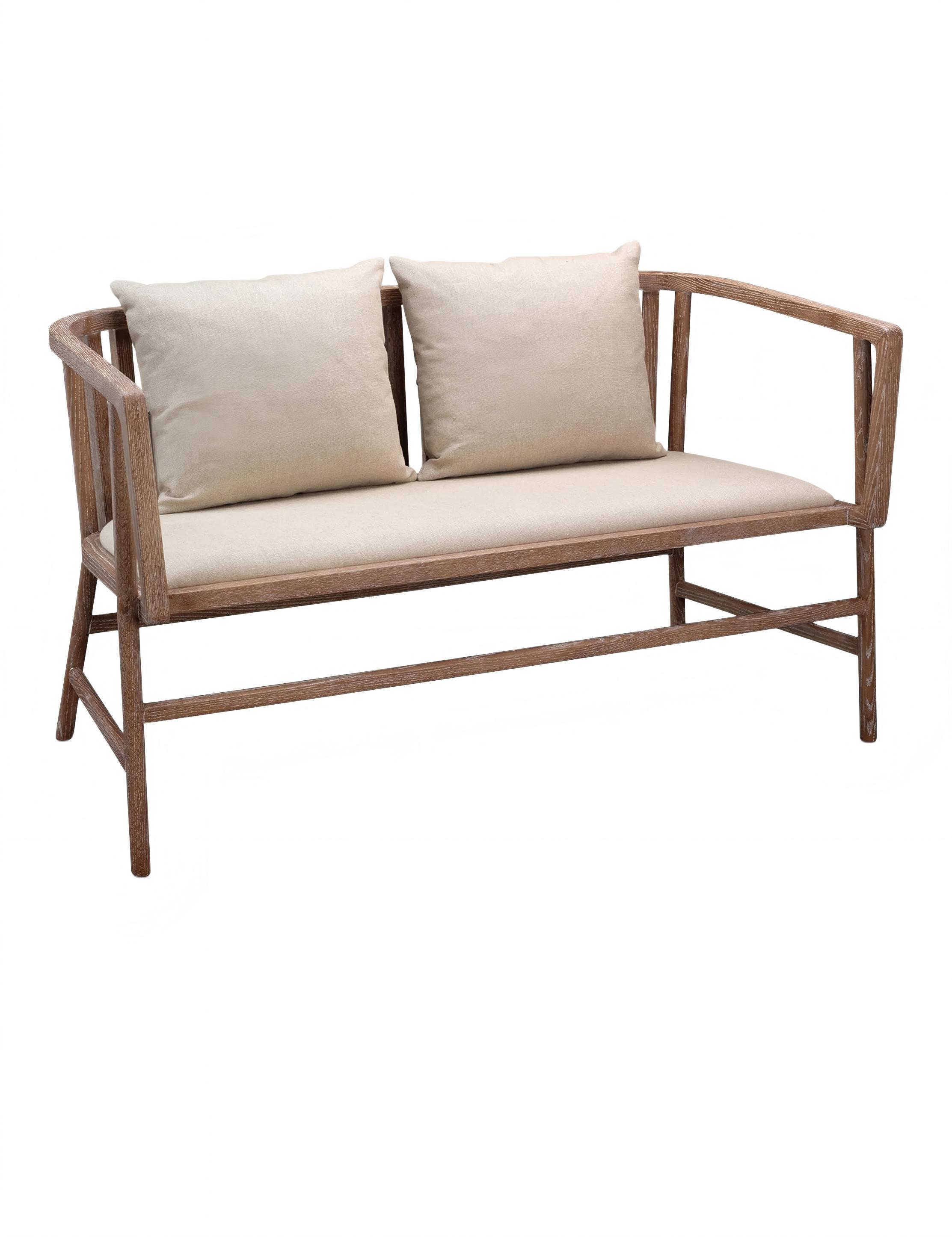 Wooden bench with a backrest