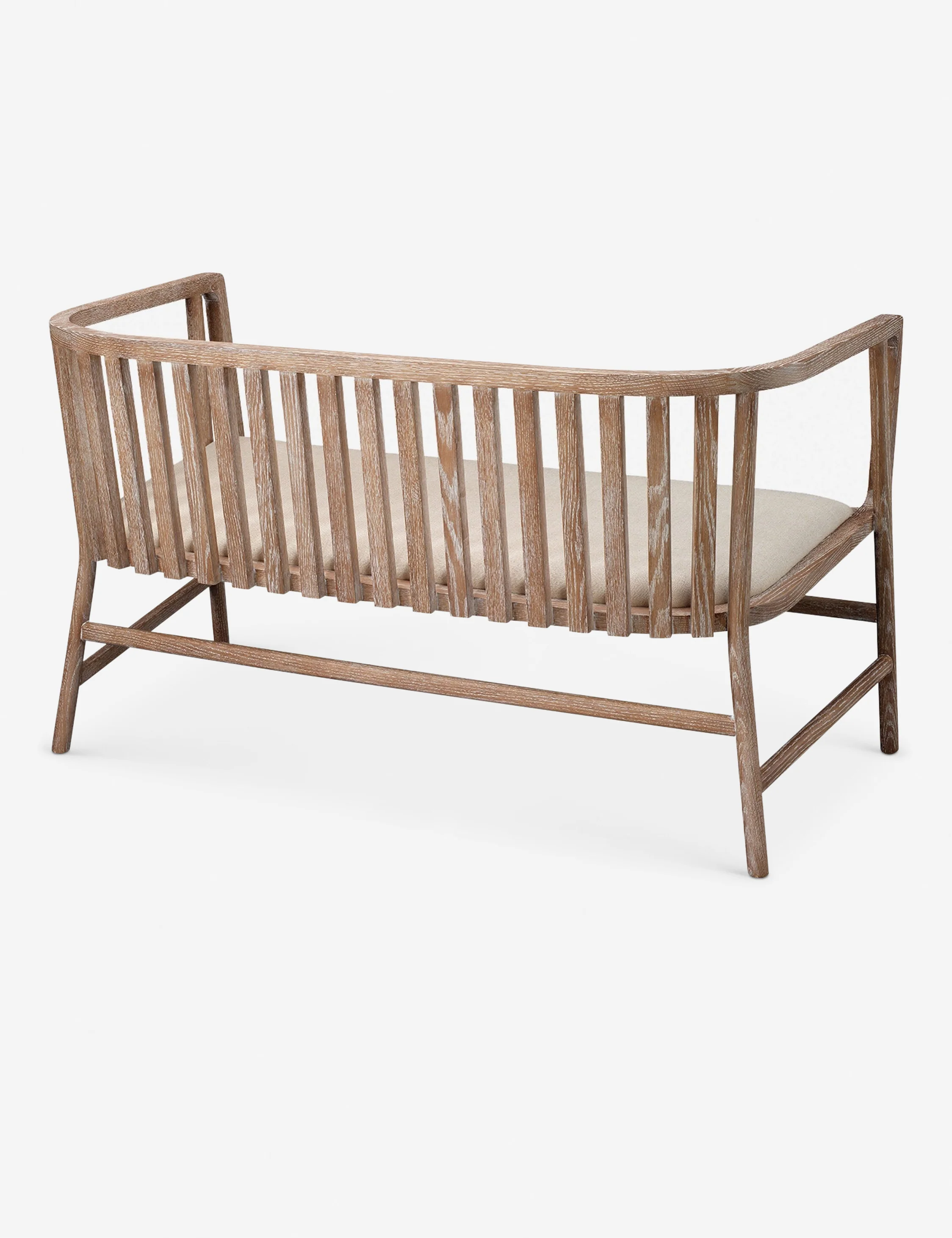 Wooden bench with a backrest