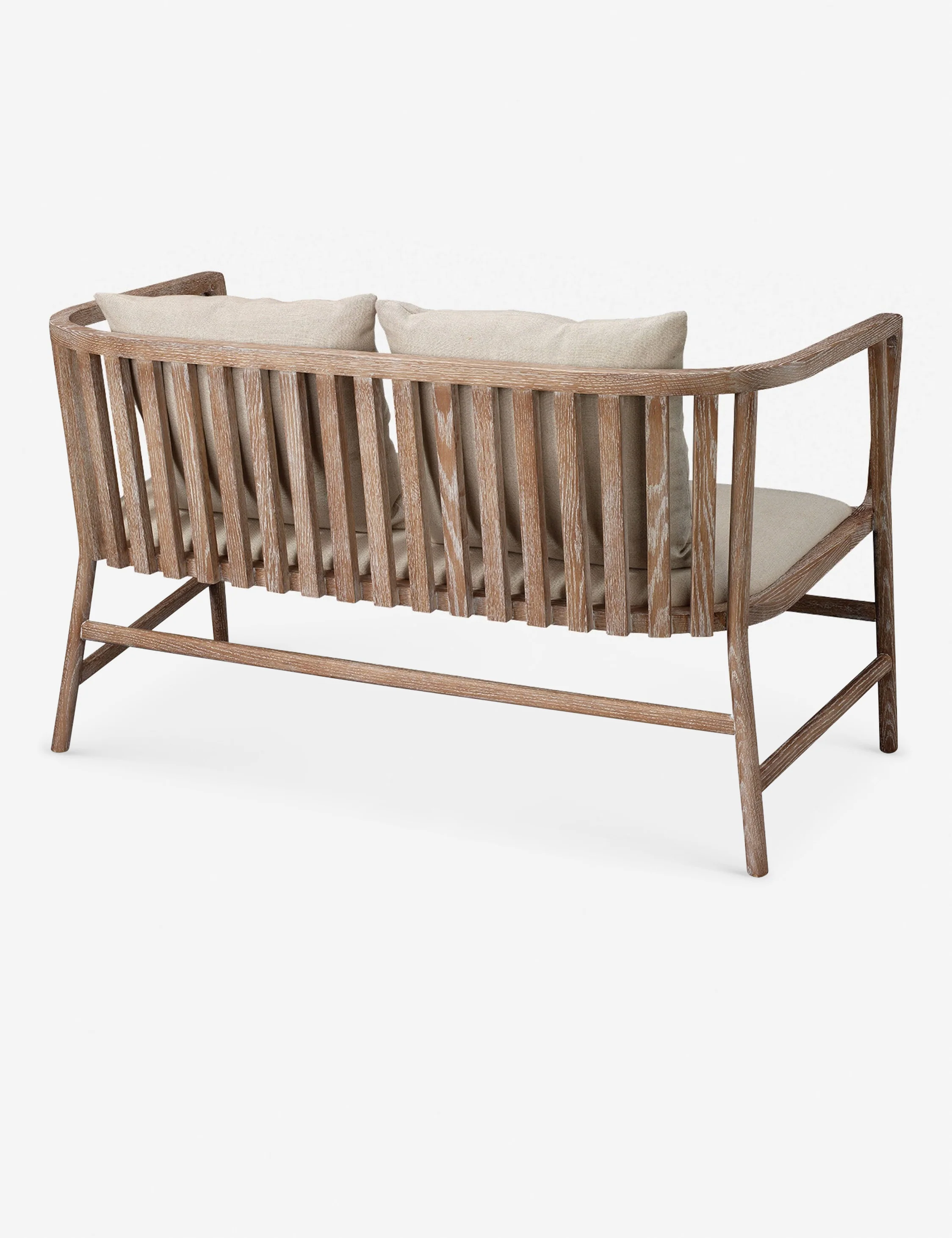 Wooden bench with a backrest