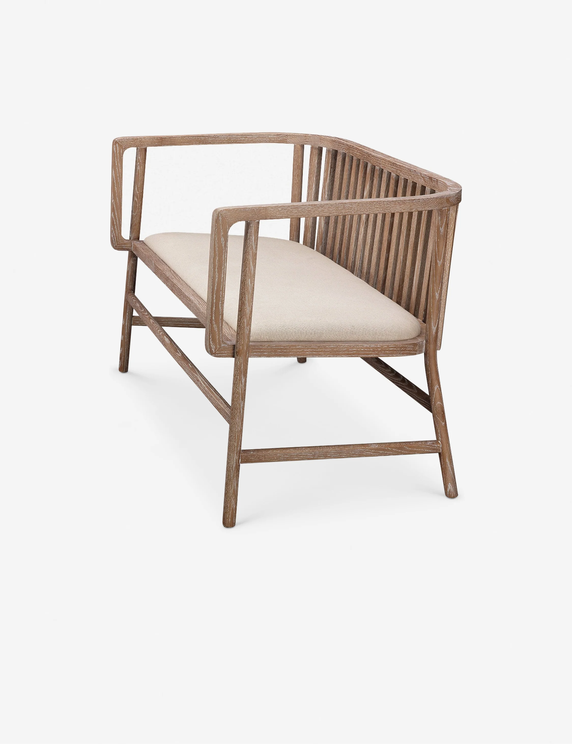 Wooden bench with a backrest