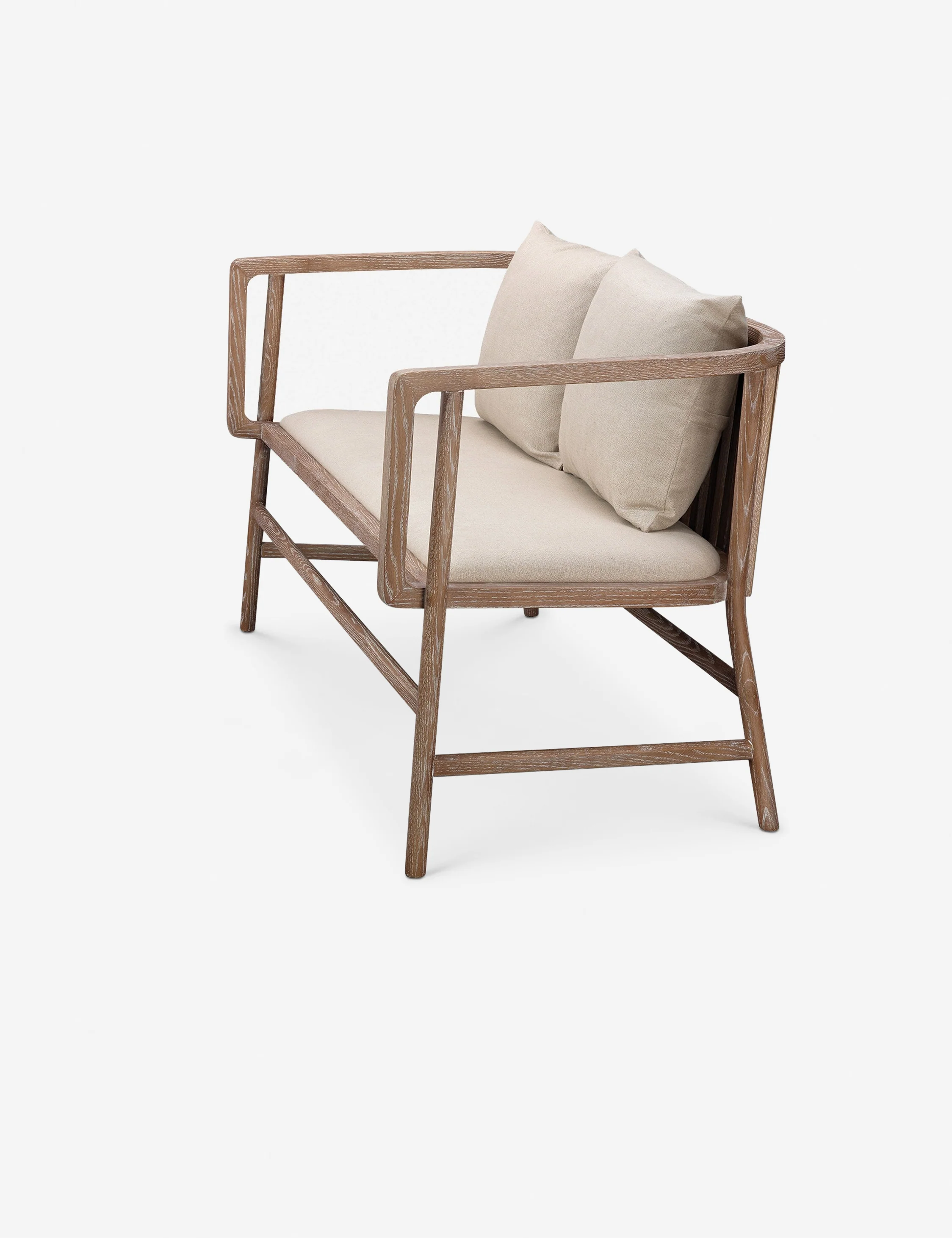 Wooden bench with a backrest