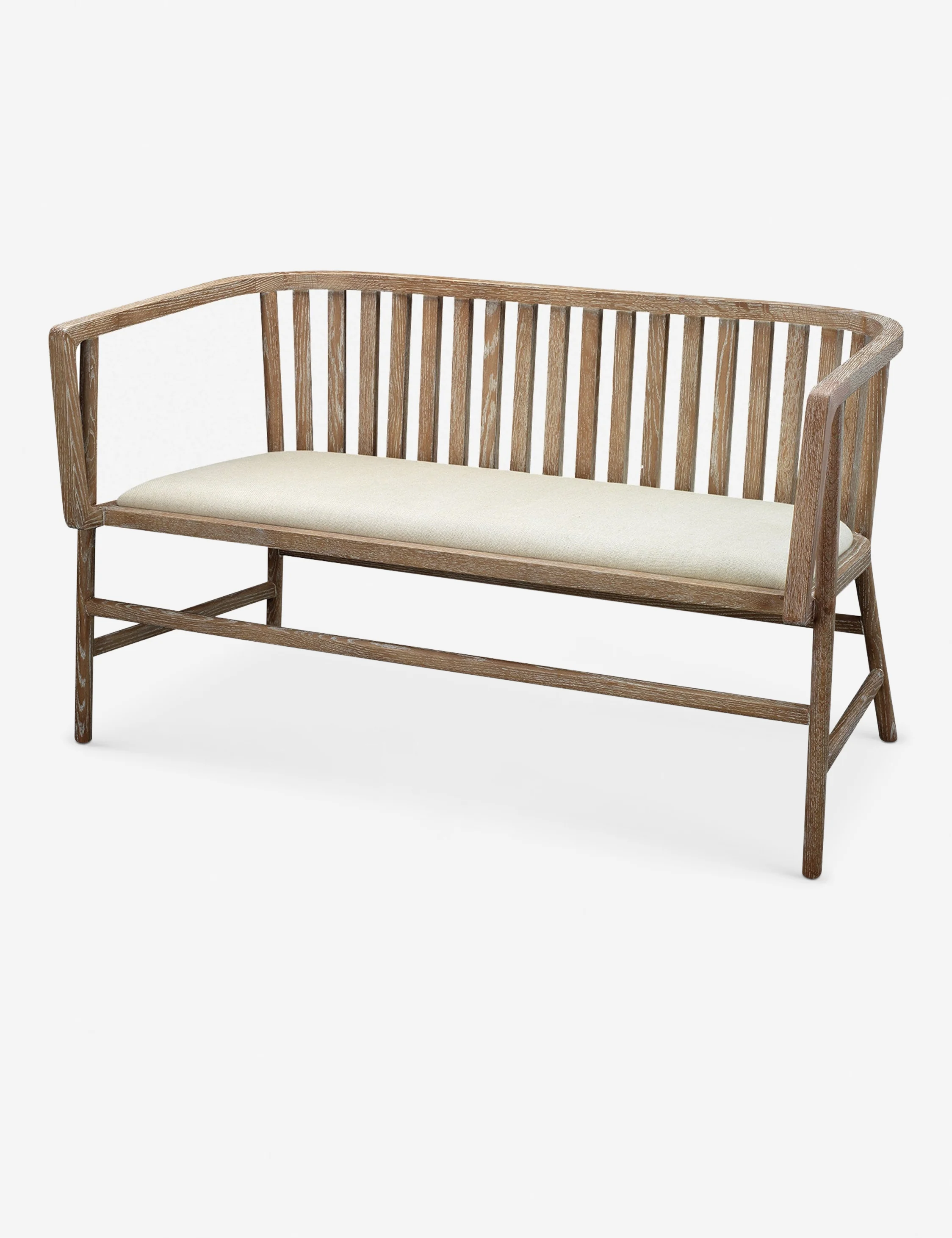 Wooden bench with a backrest