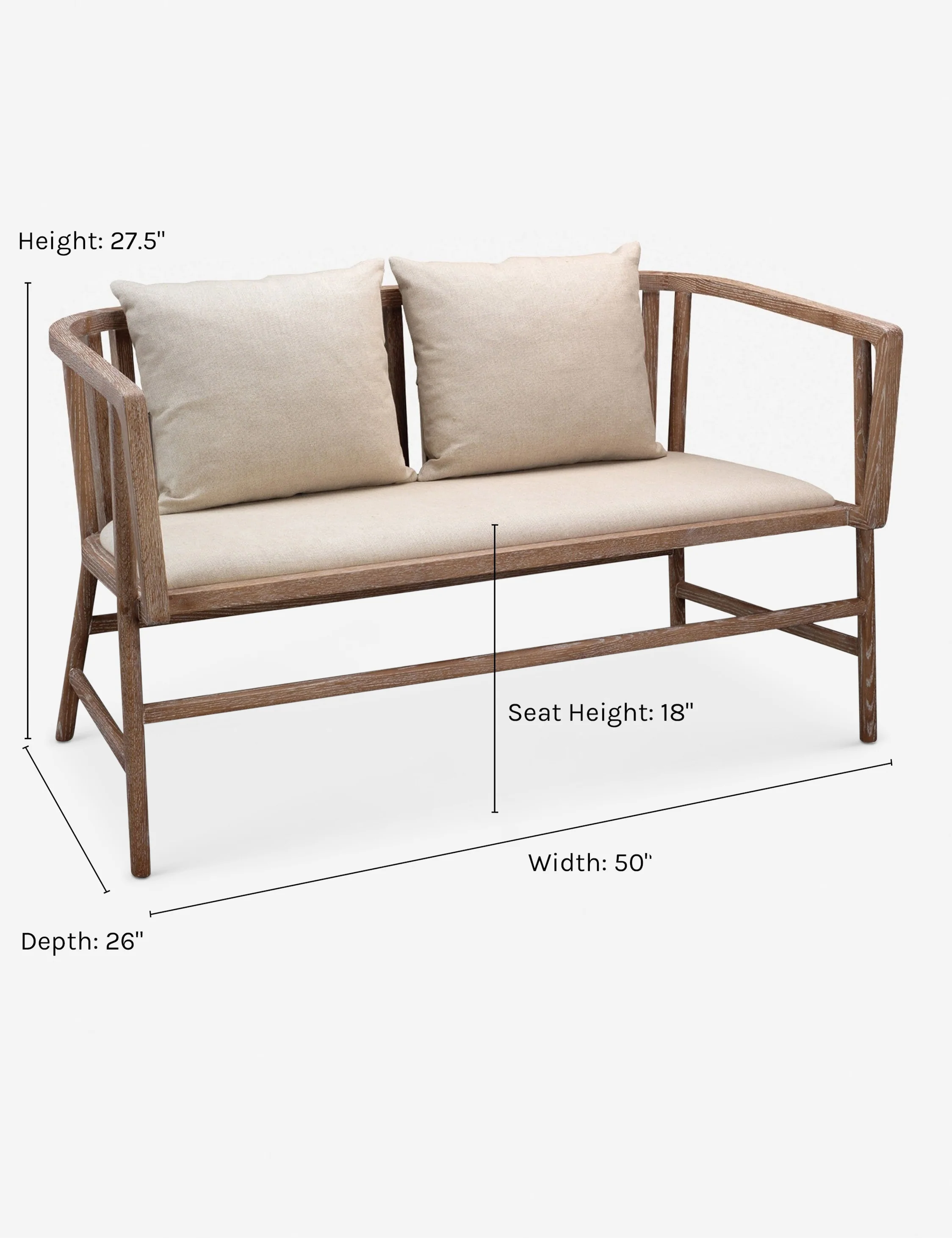 Wooden bench with a backrest