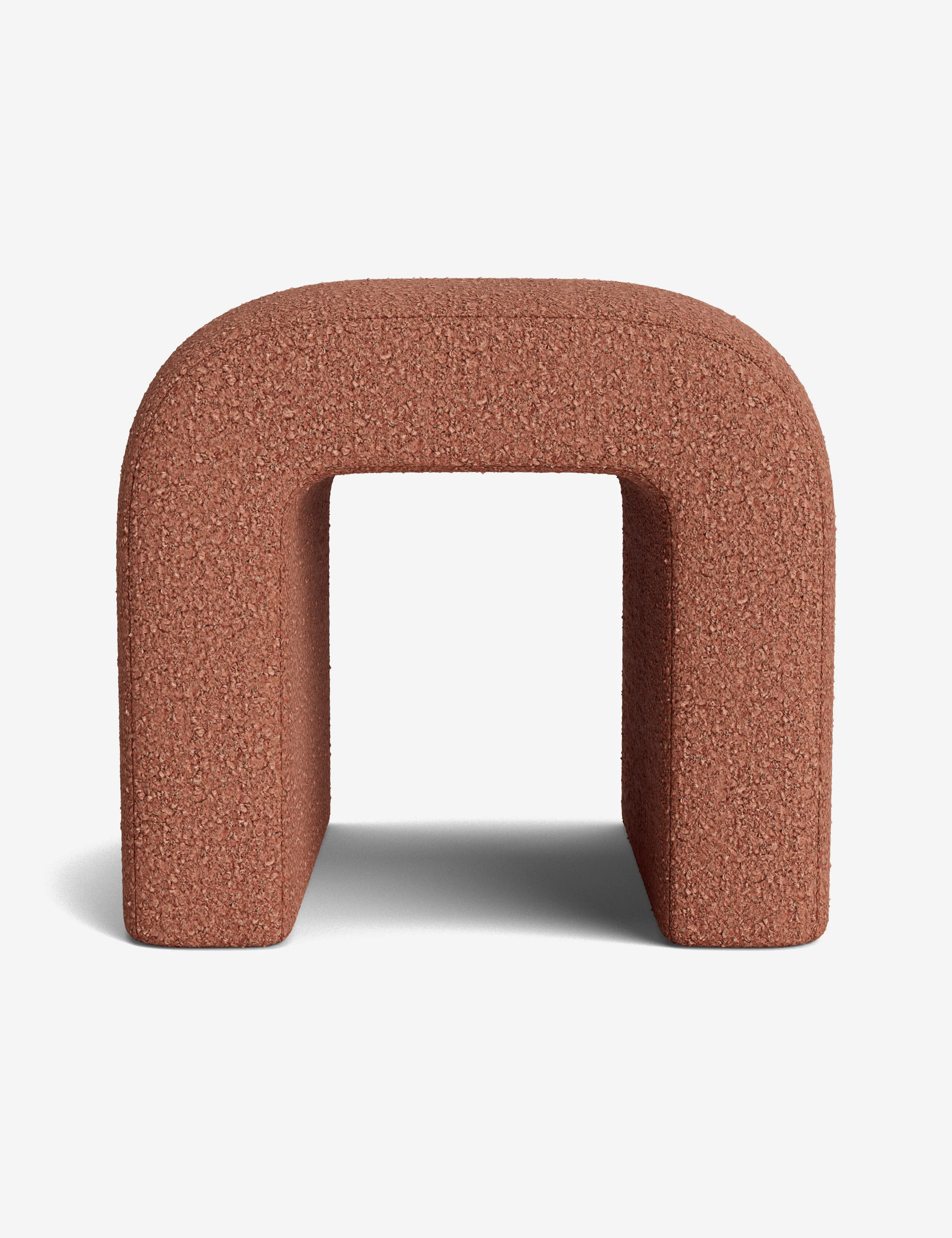 2026052511200275 White Bouclé Stool