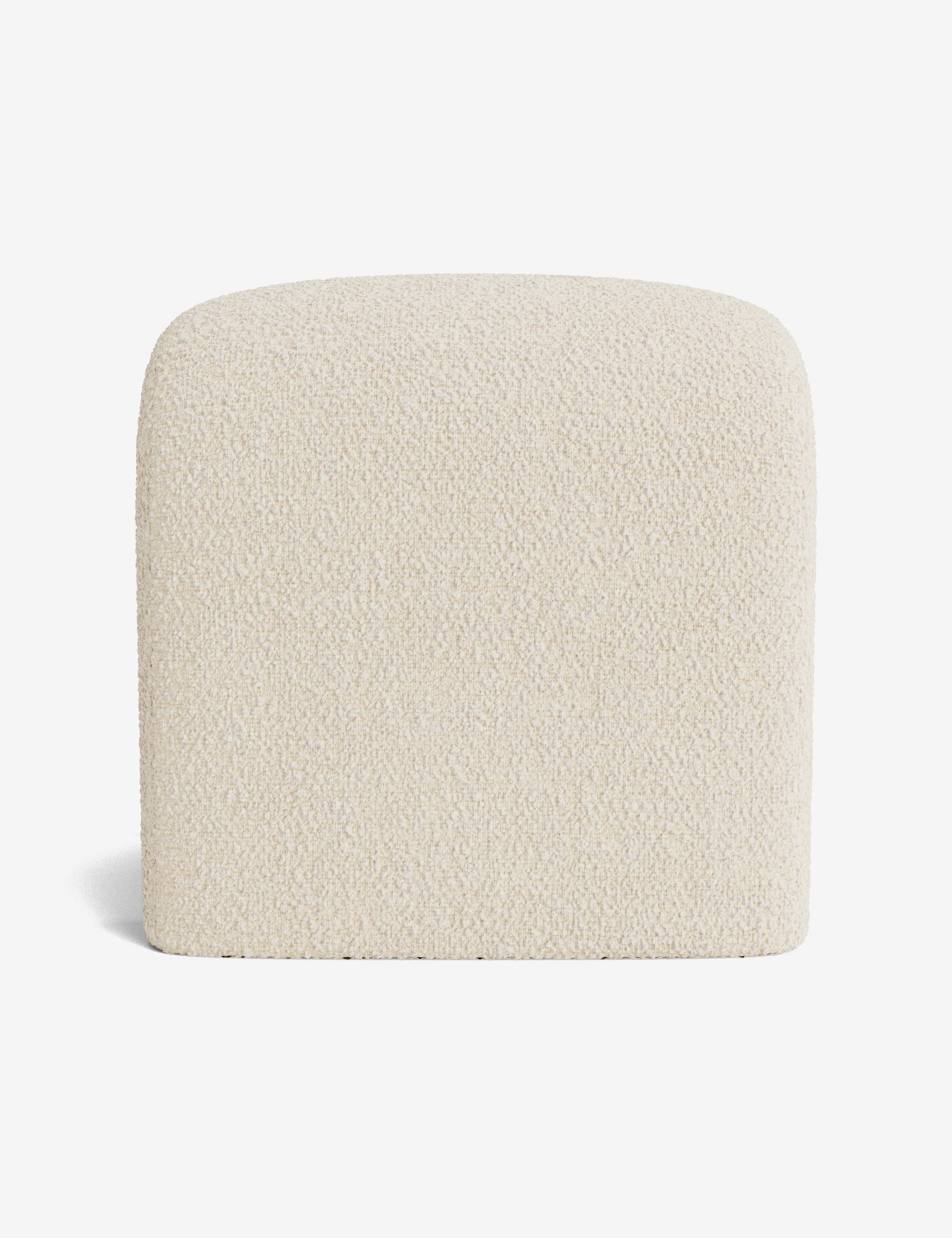 White Bouclé Stool White Bouclé Stool