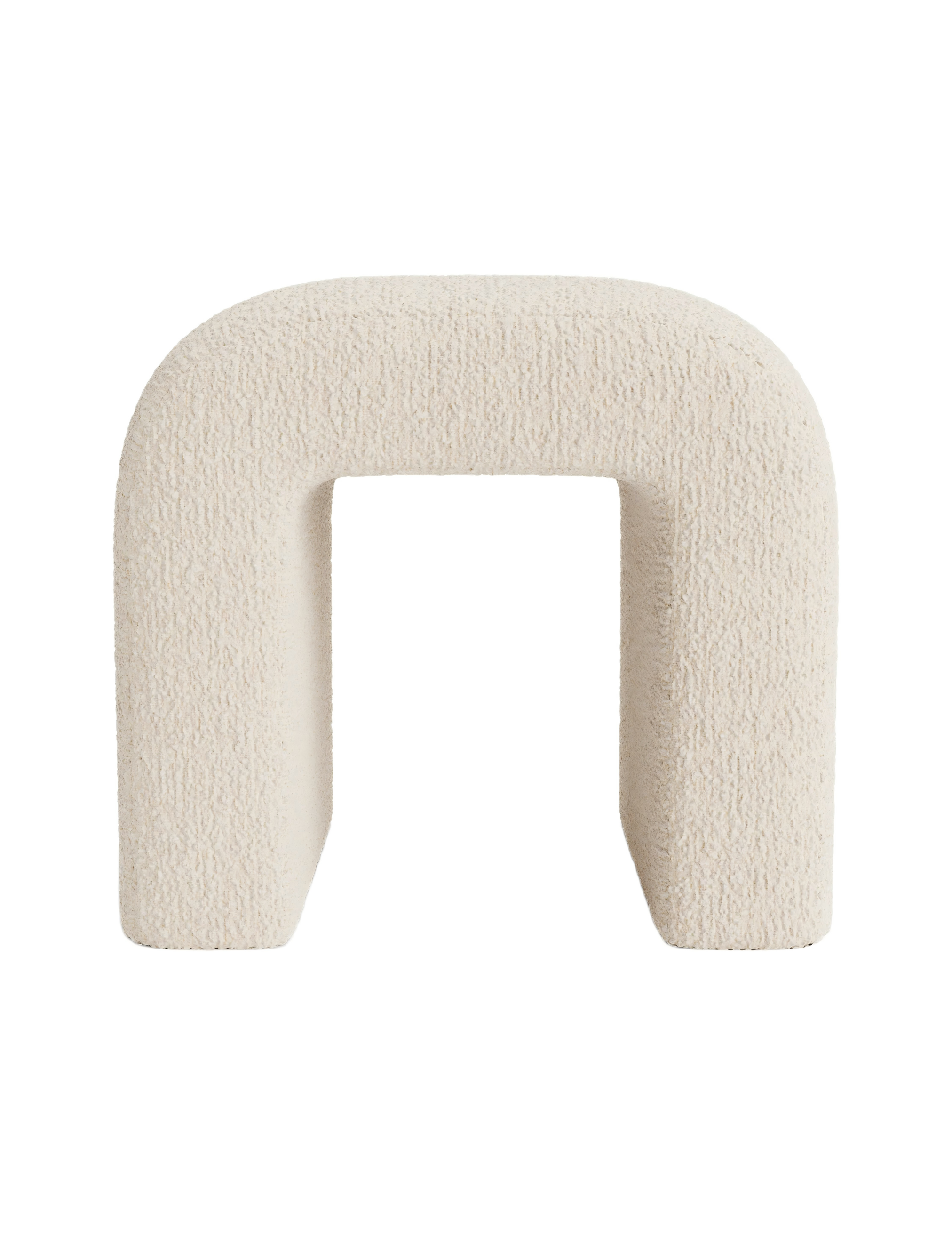 White Bouclé Stool