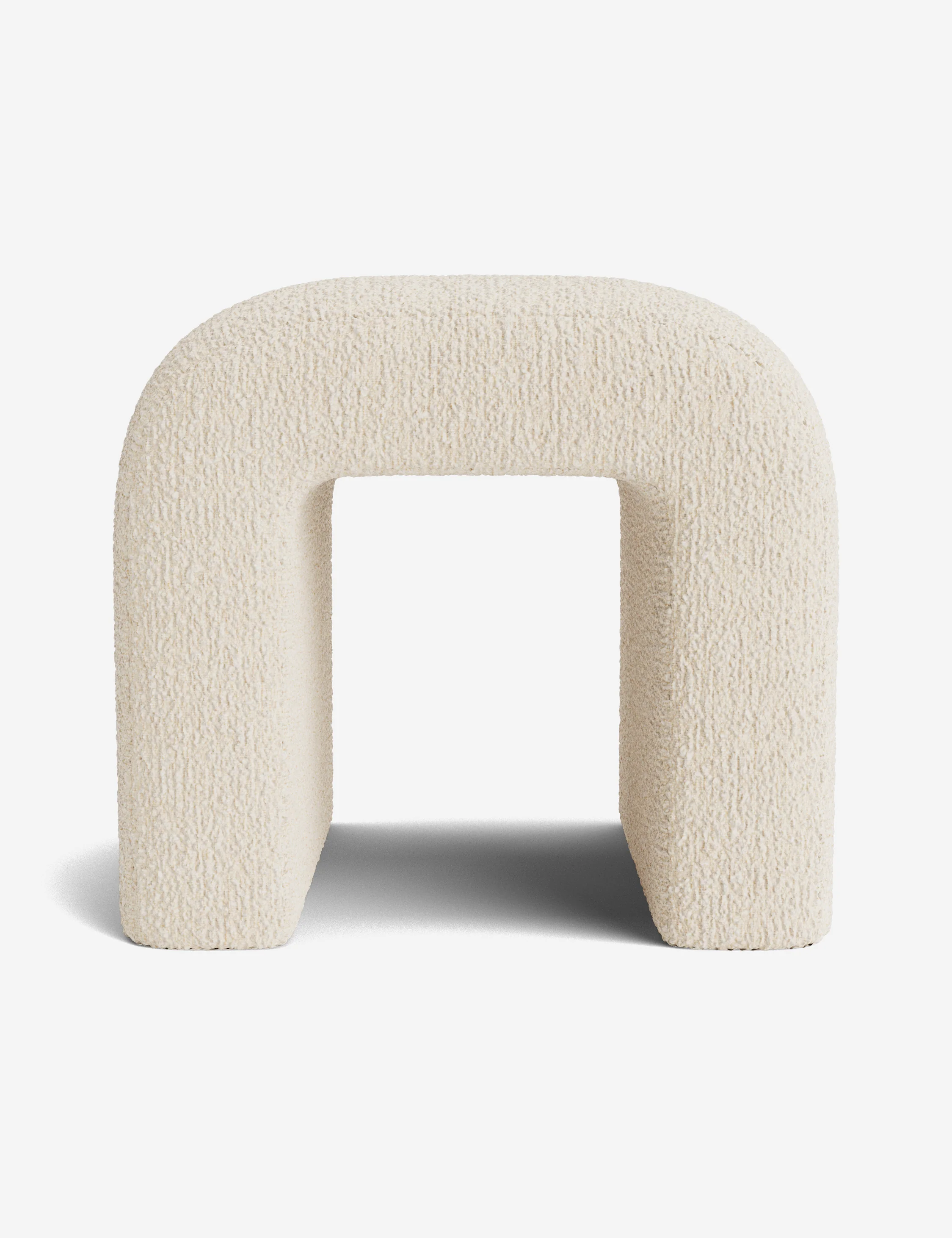 White Bouclé Stool White Bouclé Stool