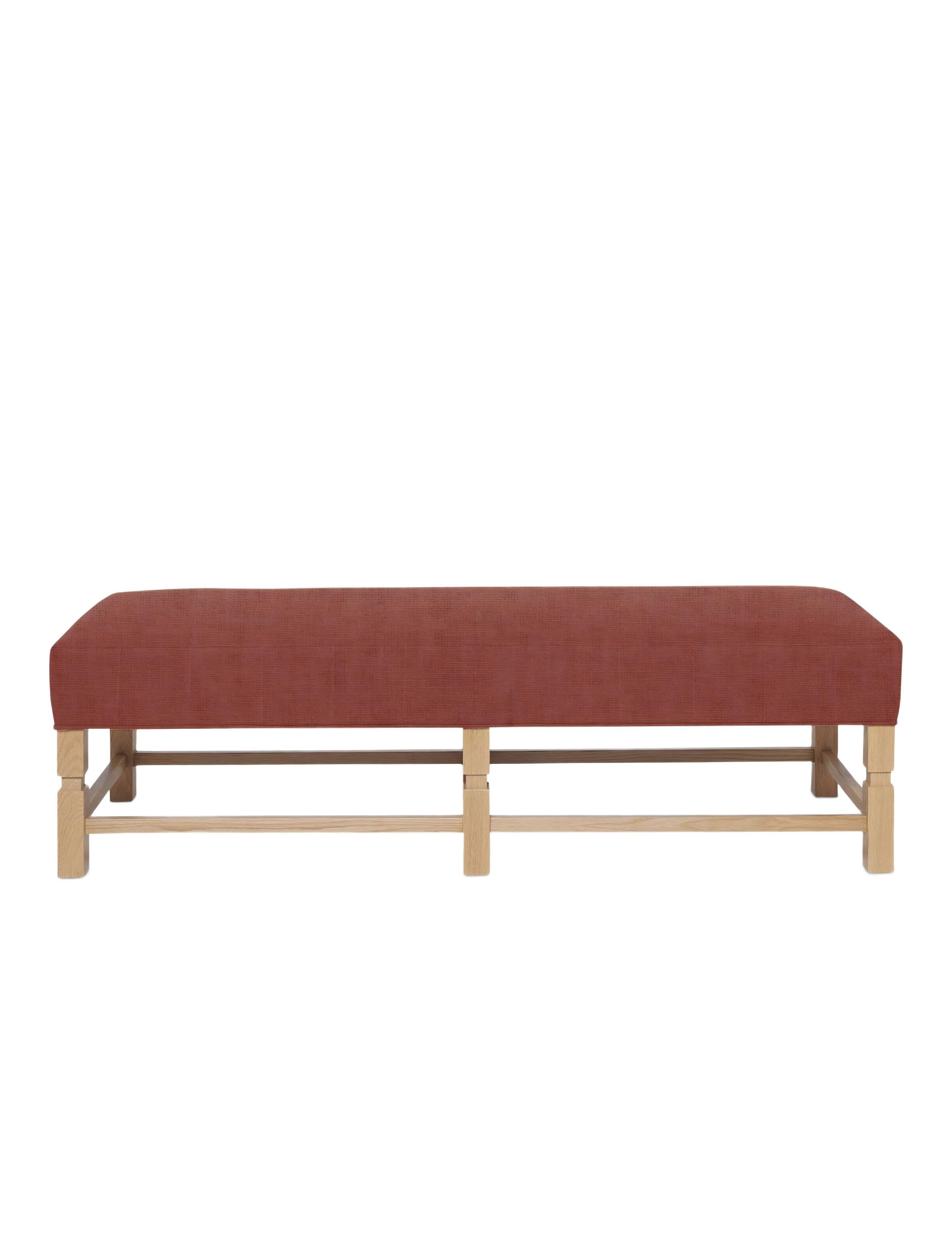 Red Linen Bench