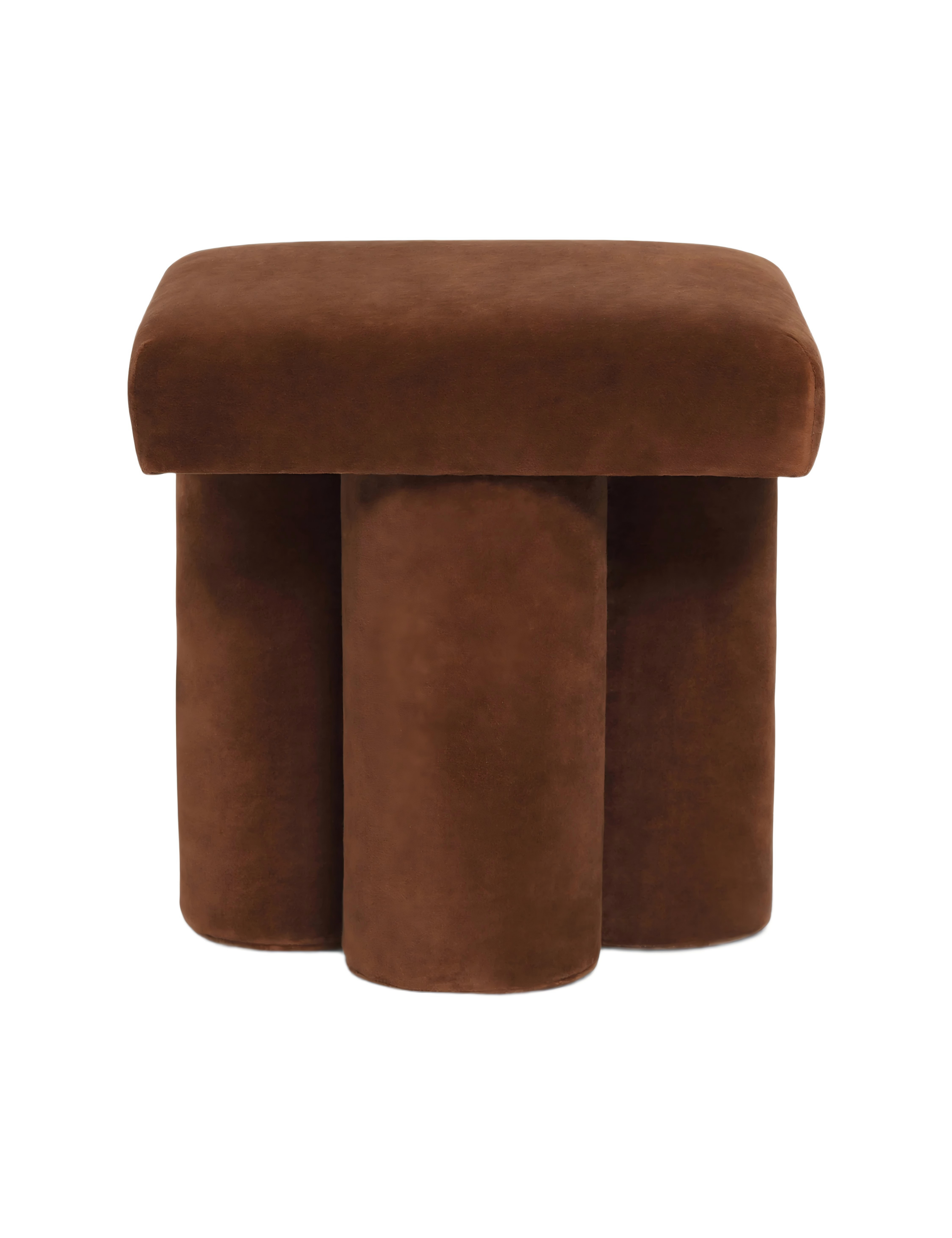 Brown Velvet Footstool
