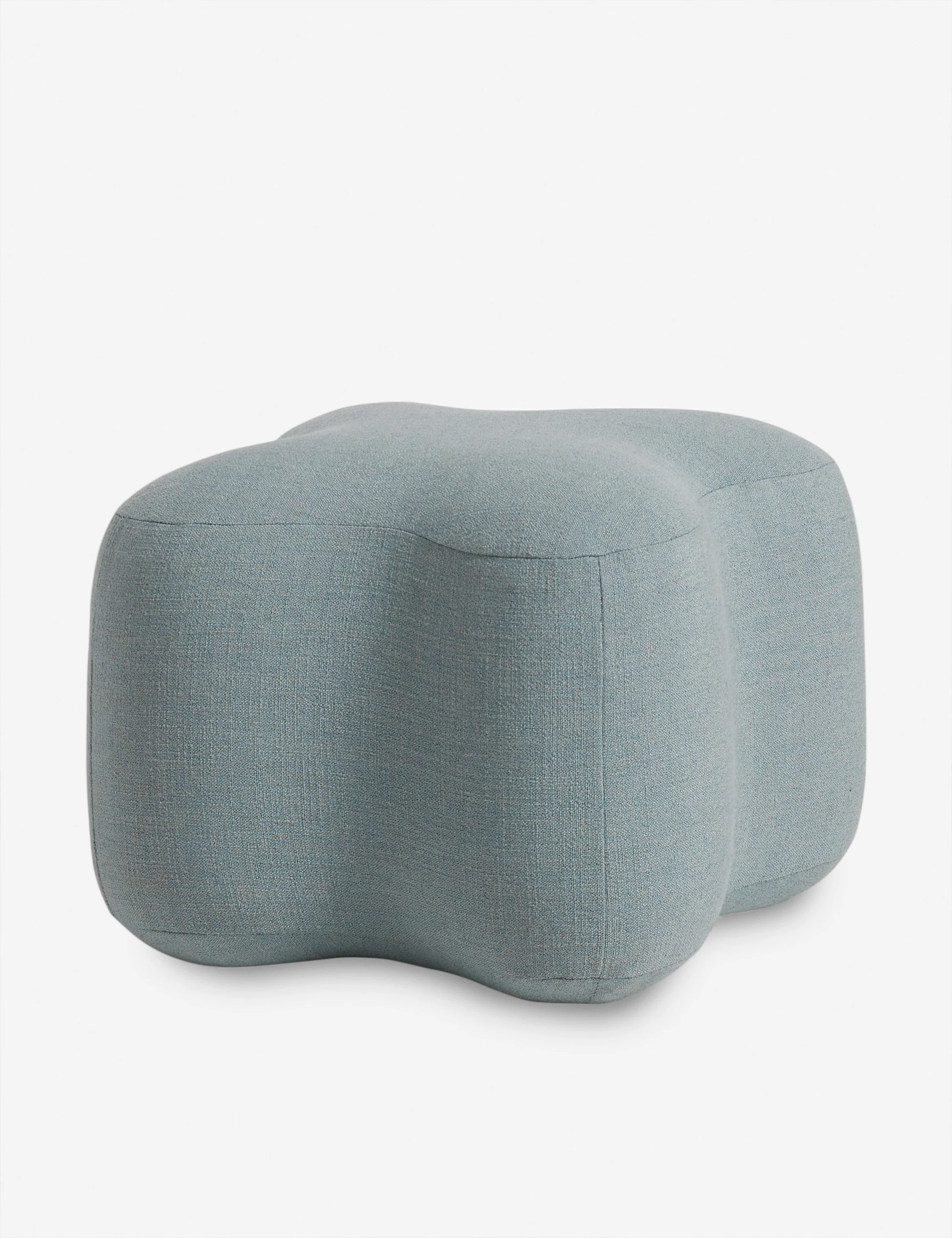 Blue Linen Ottoman Blue Linen Ottoman