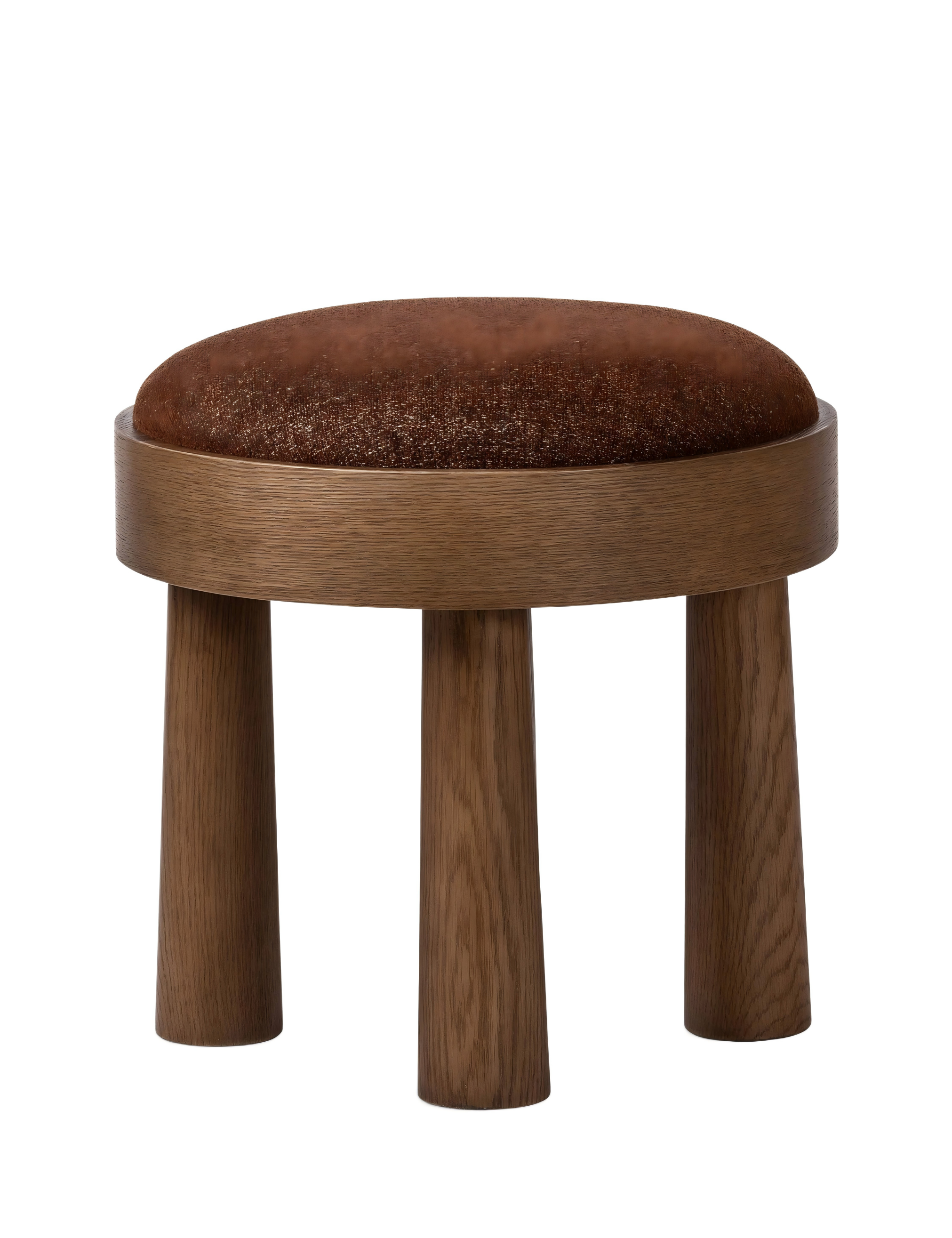 Retro Solid Wood Upholstered Stool