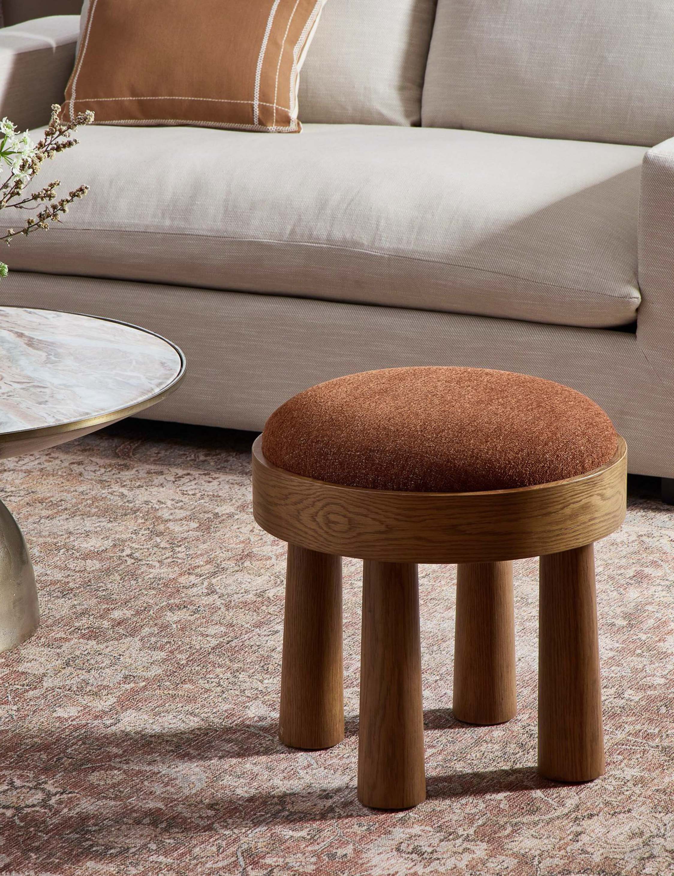 Retro Solid Wood Upholstered Stool Retro Solid Wood Upholstered Stool