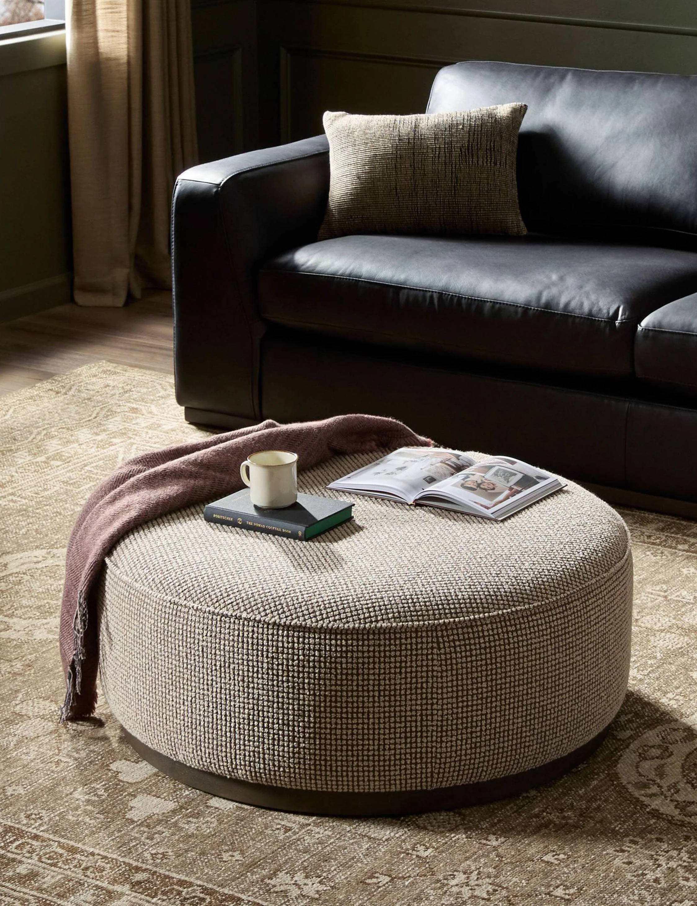 Striped Upholstered Low Stool Striped Upholstered Low Stool