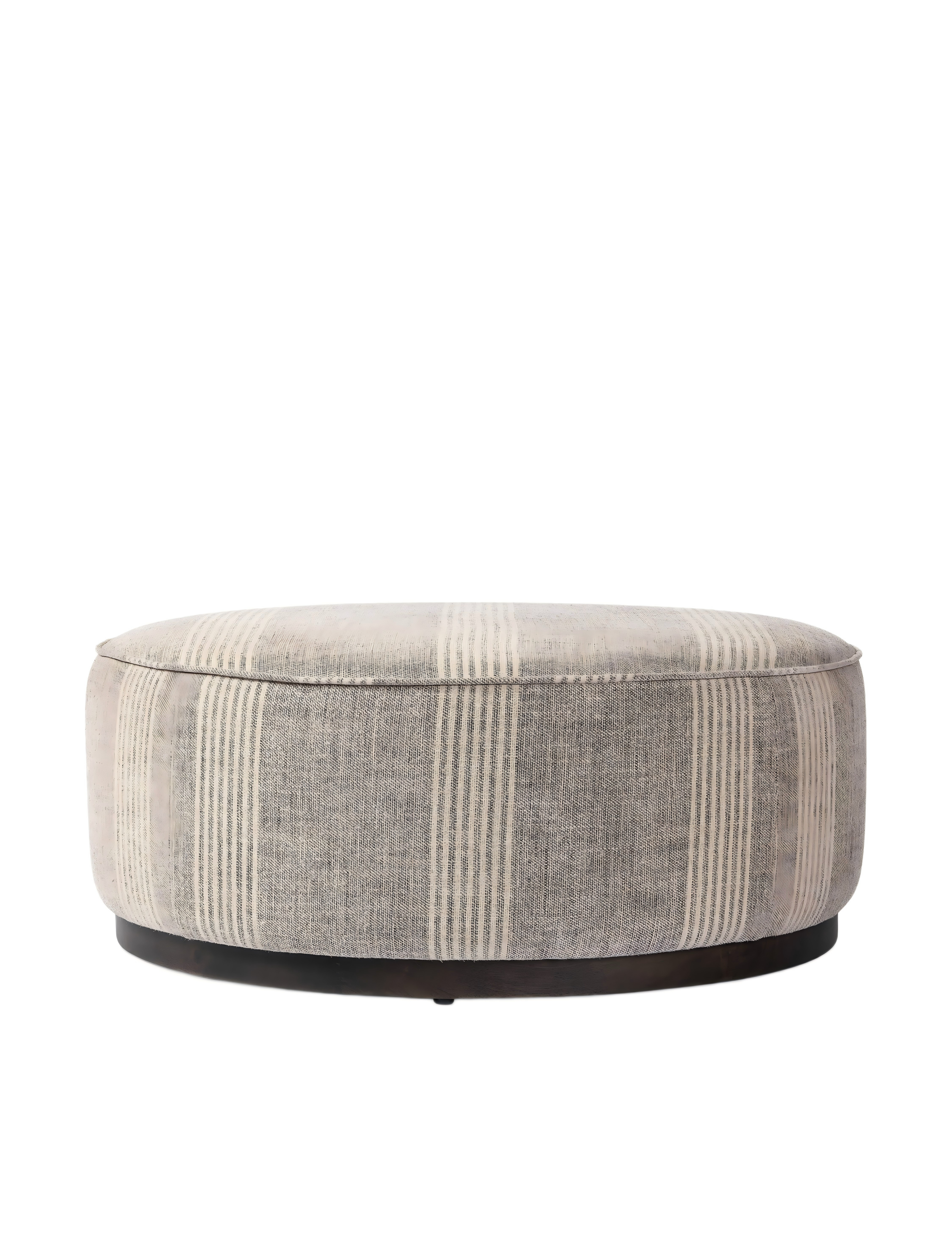 Striped Upholstered Low Stool
